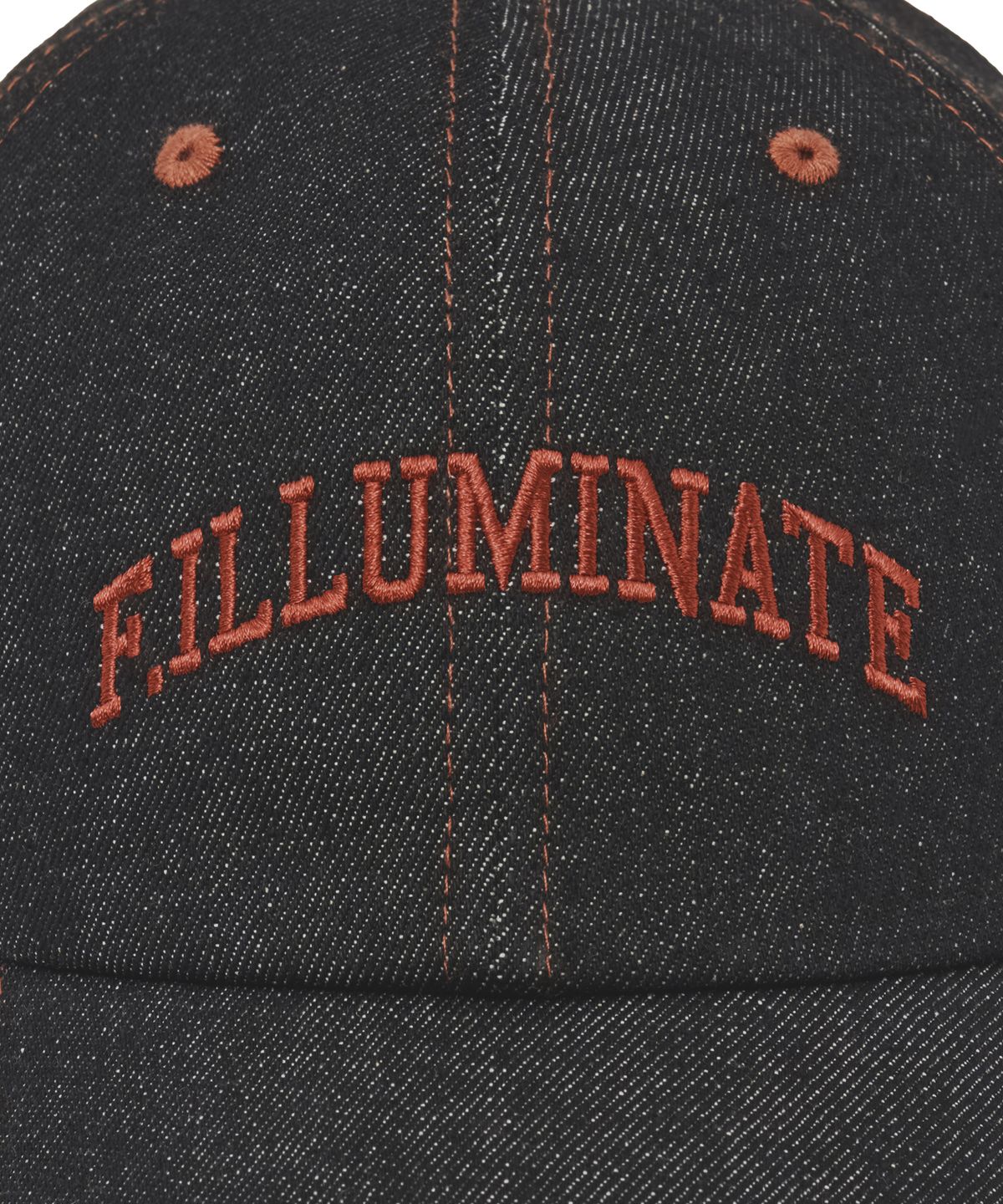 필루미네이트(FILLUMINATE) 에센셜 아치 로고 데님 볼캡-블랙