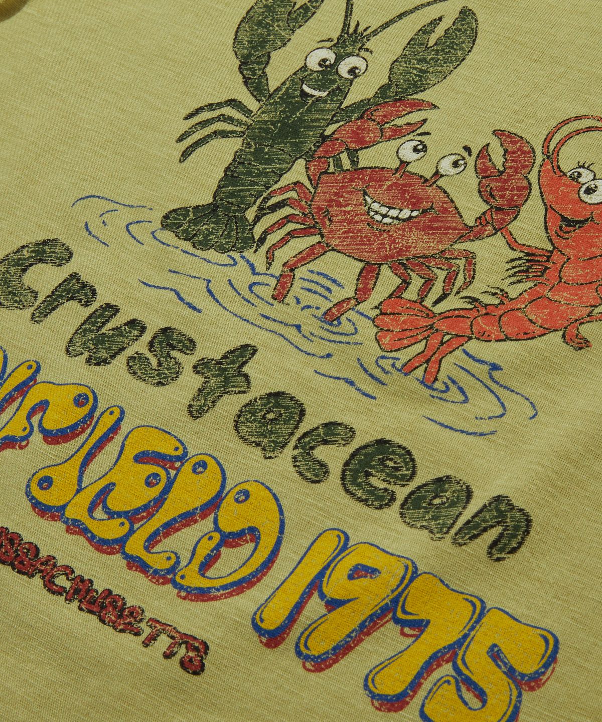 펜필드(PENFIELD) CRUSTACEAN 키치 아트워크 보트넥 여성 반팔티 그린_FS2KT90F