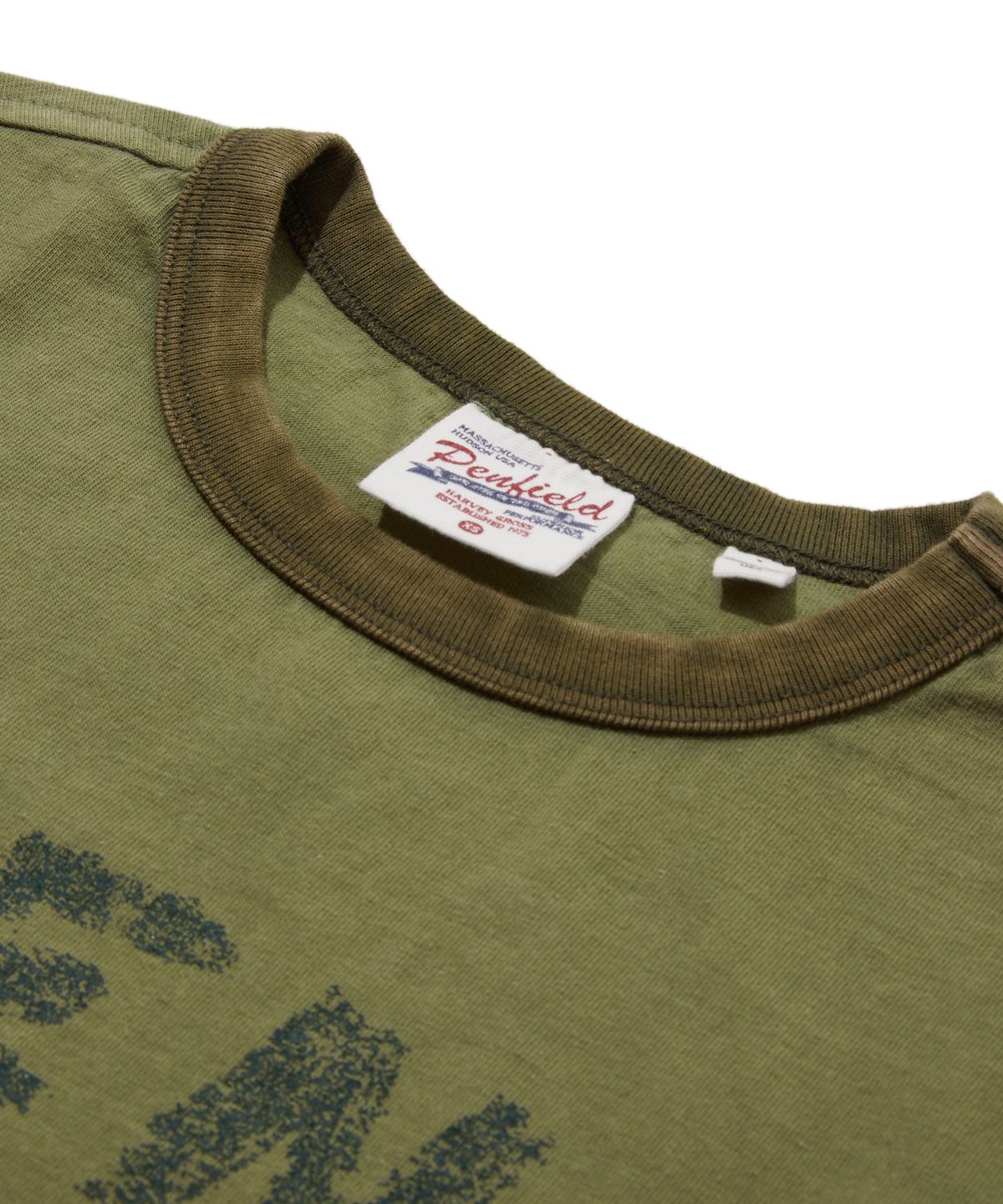 펜필드(PENFIELD) 빈티지 베어 아트워크 링거 반팔티 라이트카키_FS2KT69F