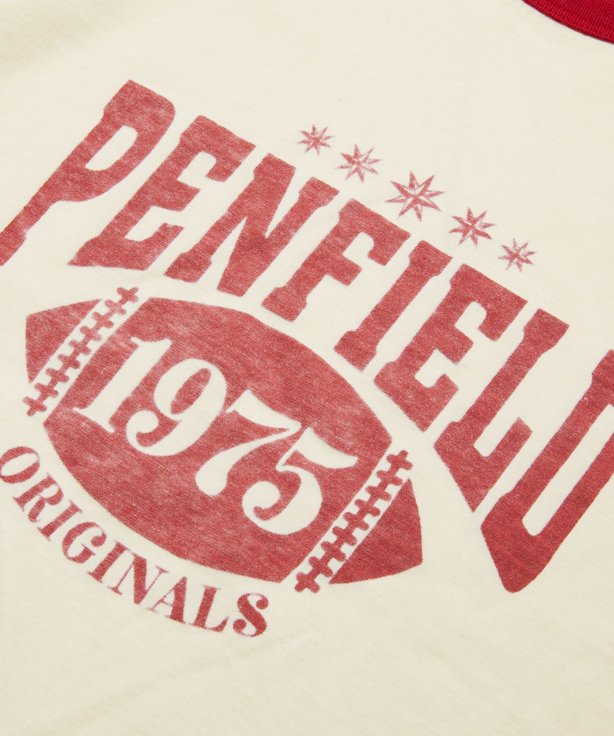 펜필드(PENFIELD) 워시드 리버스 1975 링거 티셔츠 레드_FS2KT36U