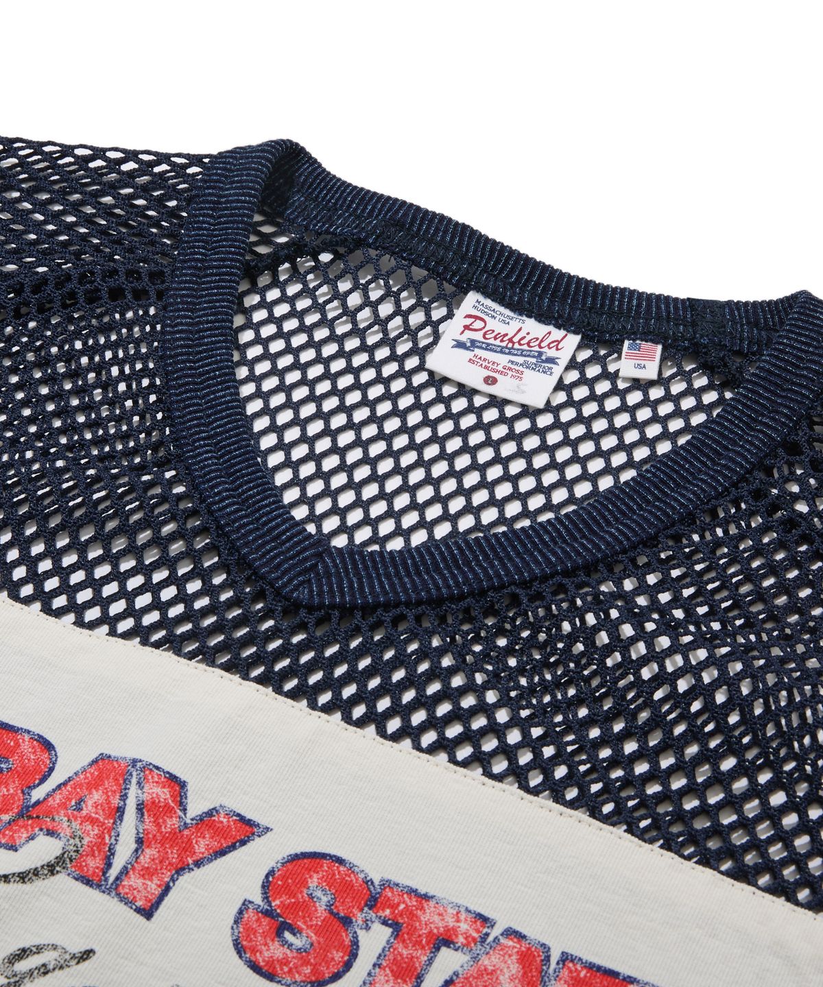 펜필드(PENFIELD) 레가타 베테랑 메쉬 져지 하프 슬리브 네이비_FS2KT102