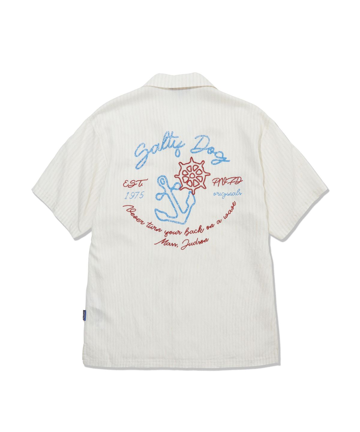 펜필드(PENFIELD) 솔티독 린넨 오픈카라하프 셔츠 화이트_FS2WR04U