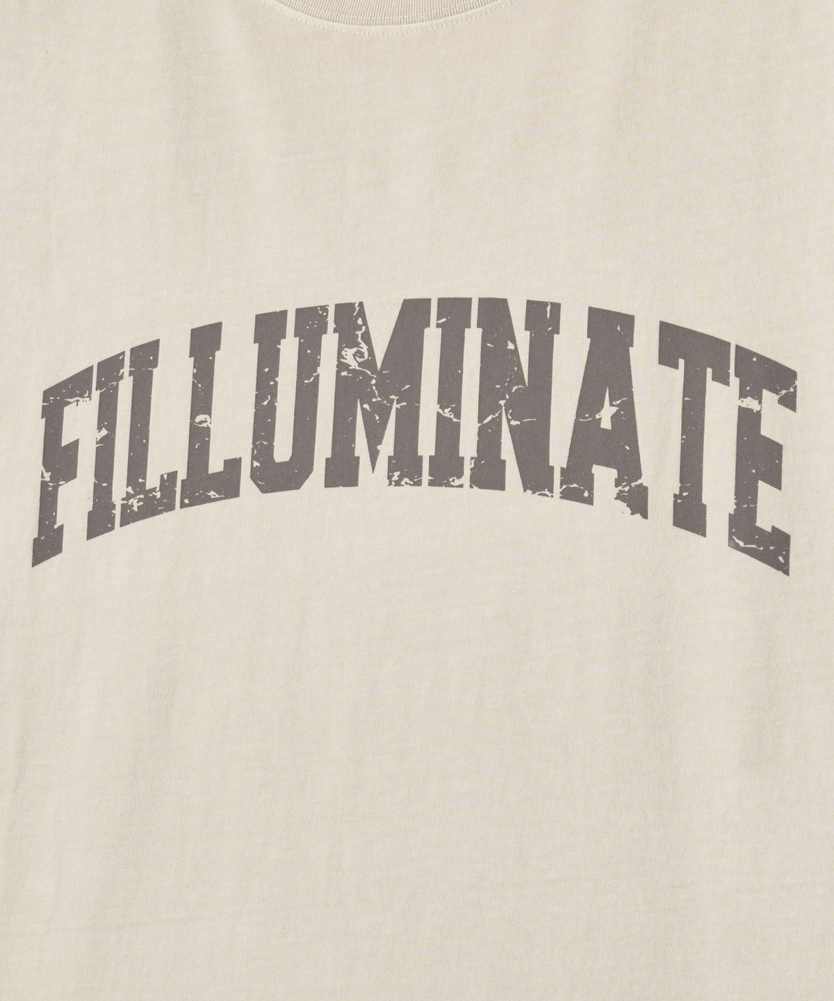 필루미네이트(FILLUMINATE) 에센셜 아치 로고 피그먼트 티셔츠-베이지