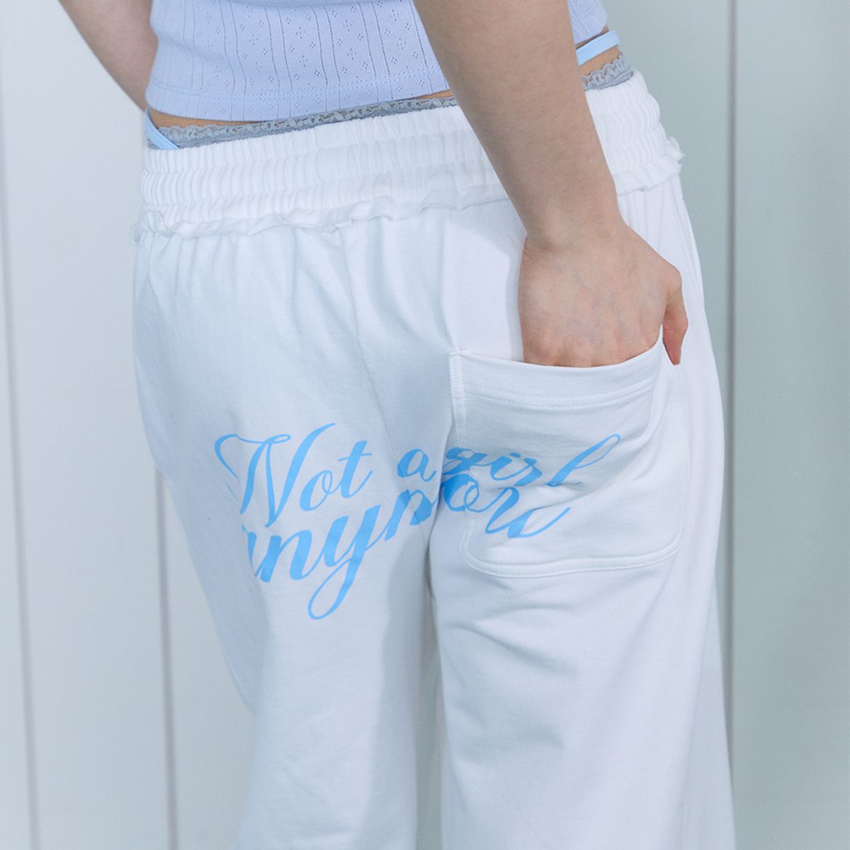 라라폭스(LALAFOX) T-LAYERED SWEATPANTS WHITE BS2WP009