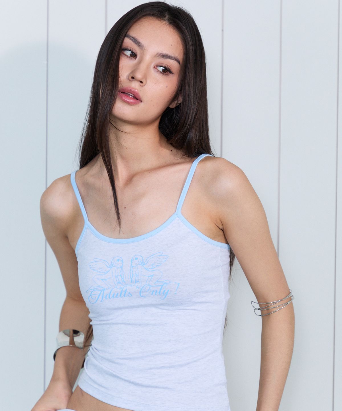 라라폭스(LALAFOX) ANGEL SLEEVELESS CAMI TOP GREY BS2CV005