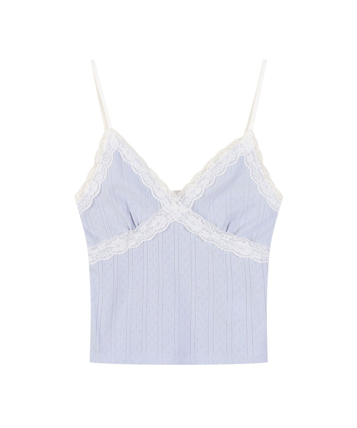 라라폭스(LALAFOX) LACE TRIM SLEEVELESS CAMI TOP SKY BLUE BS2CV003