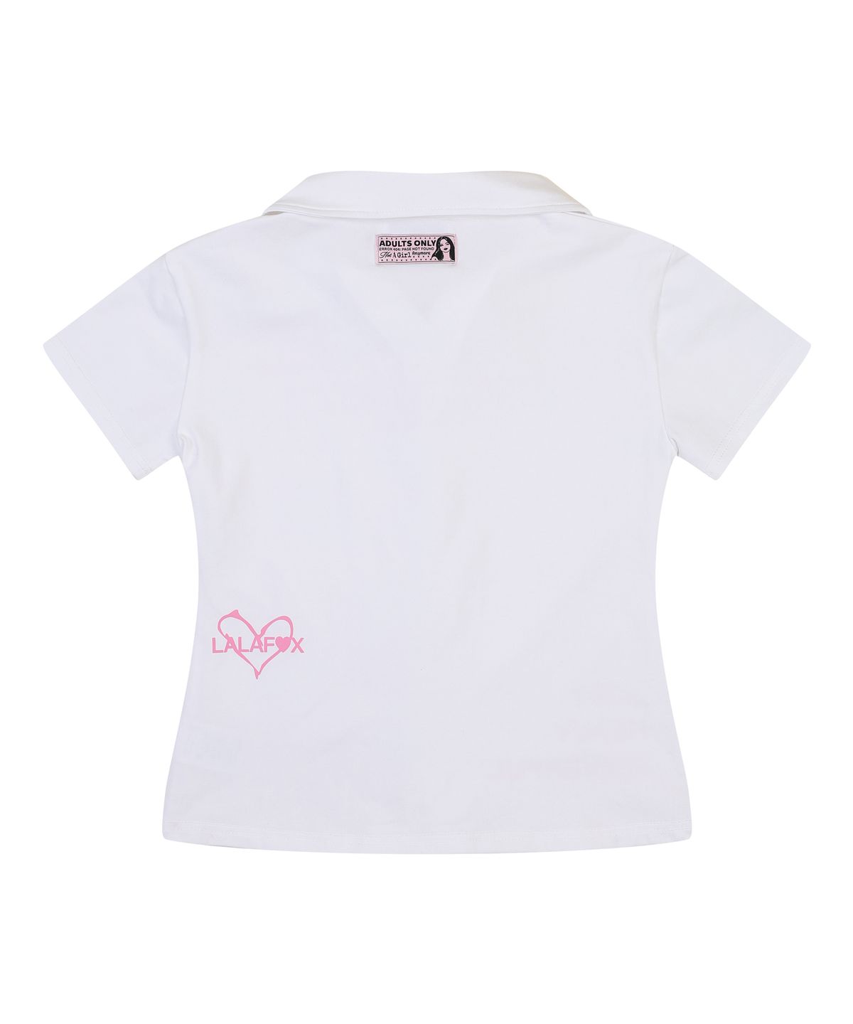 라라폭스(LALAFOX) FLIRT COLLAR T-SHIRT WHITE BS2CH020