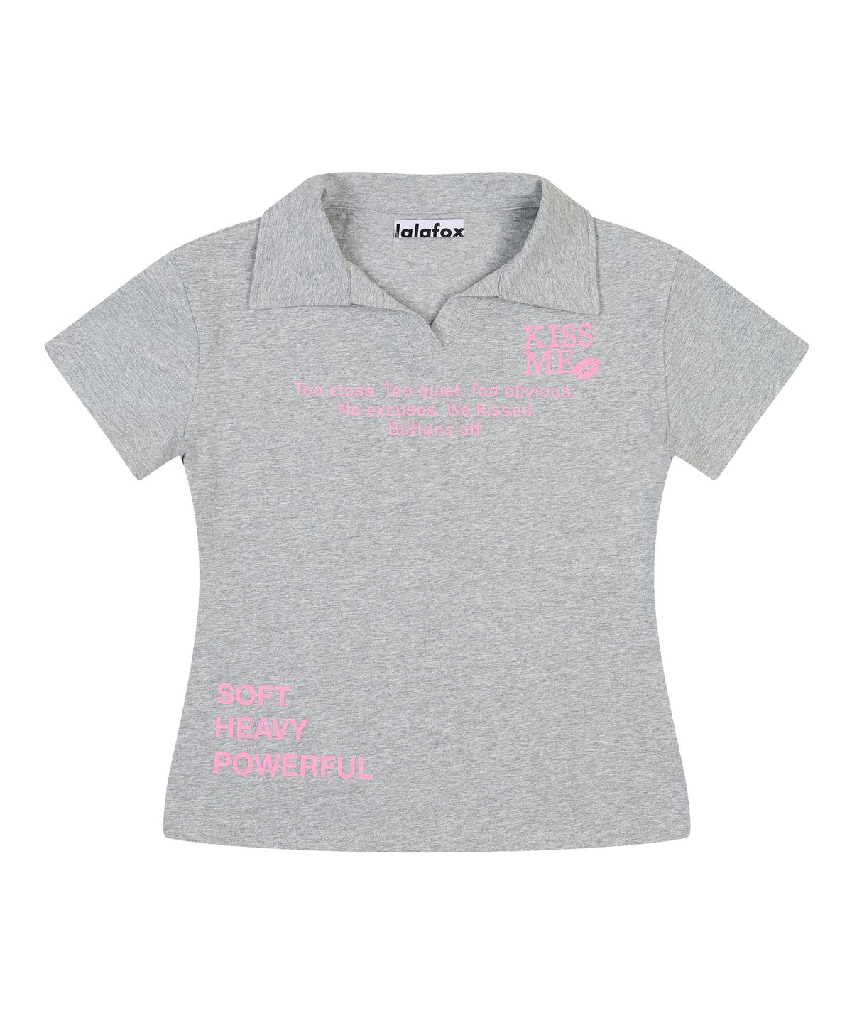 라라폭스(LALAFOX) FLIRT COLLAR T-SHIRT GREY BS2CH019