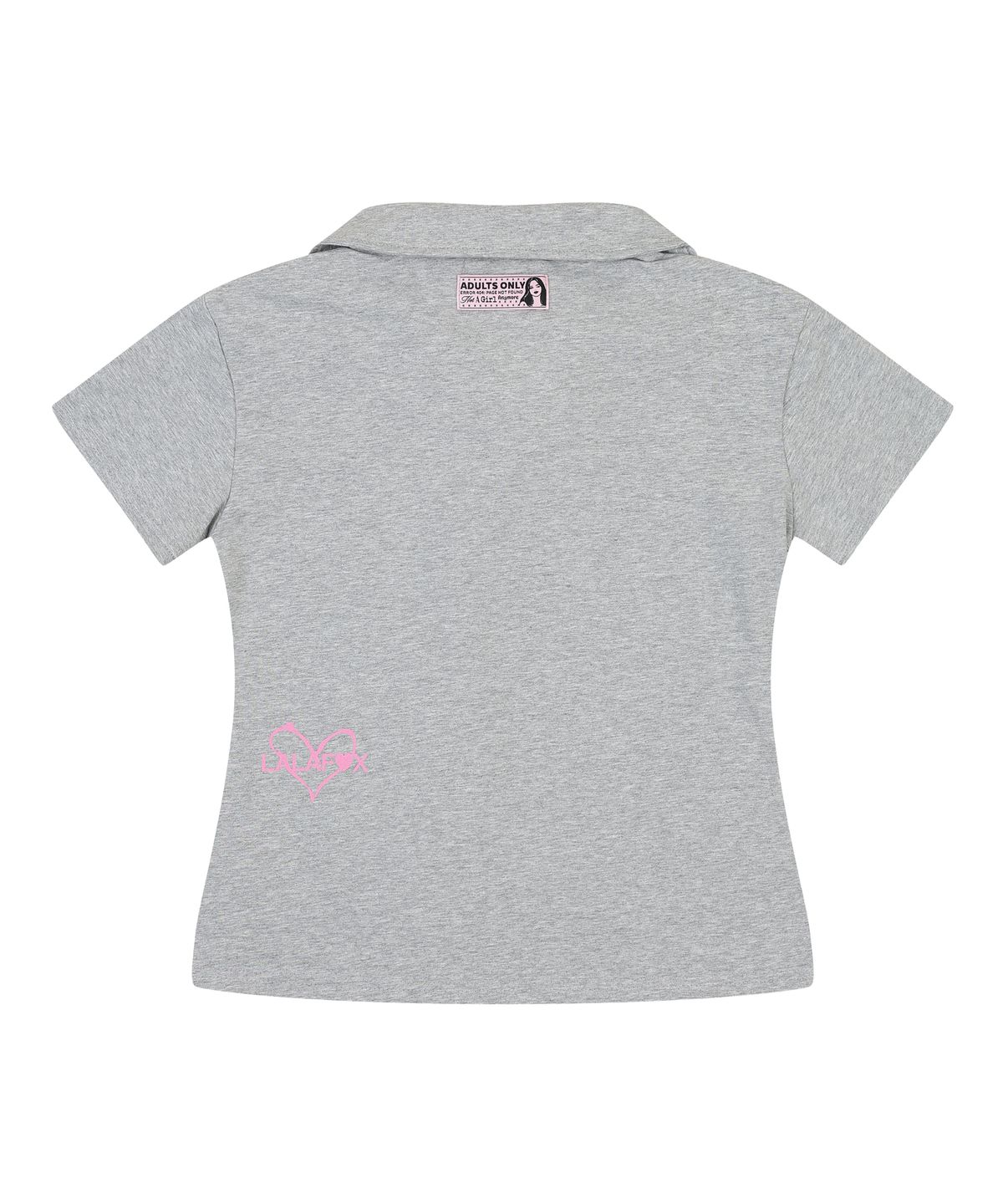 라라폭스(LALAFOX) FLIRT COLLAR T-SHIRT GREY BS2CH019