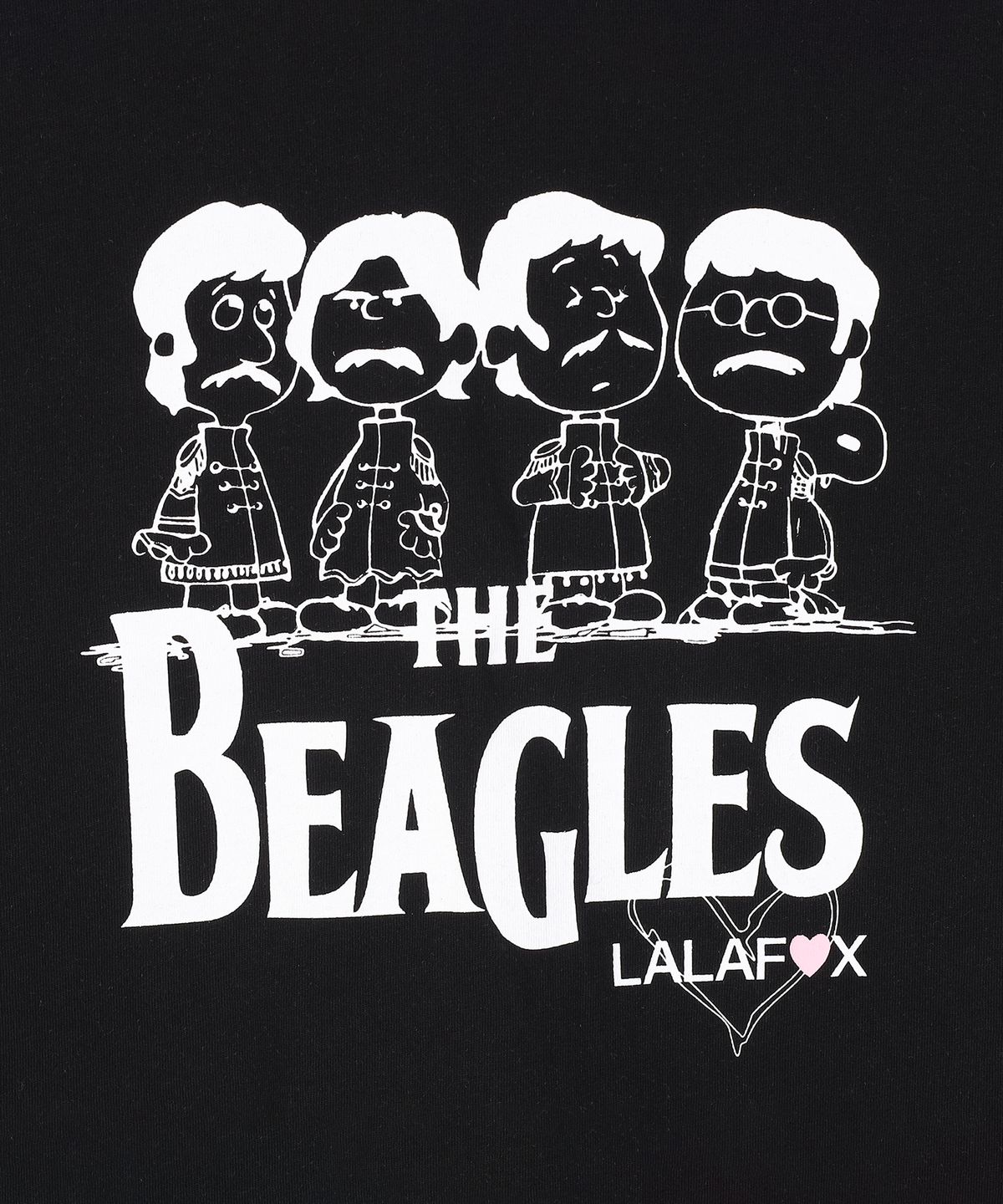 라라폭스(LALAFOX) THE BEAGLES T-SHIRT BLACK BS2CH022