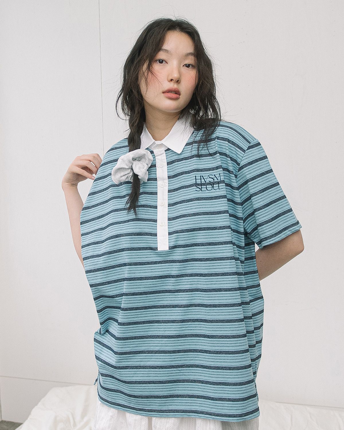 해비즘(HAVISM) OVERSIZE RUGBY S/S TEE(SKY BLUE)