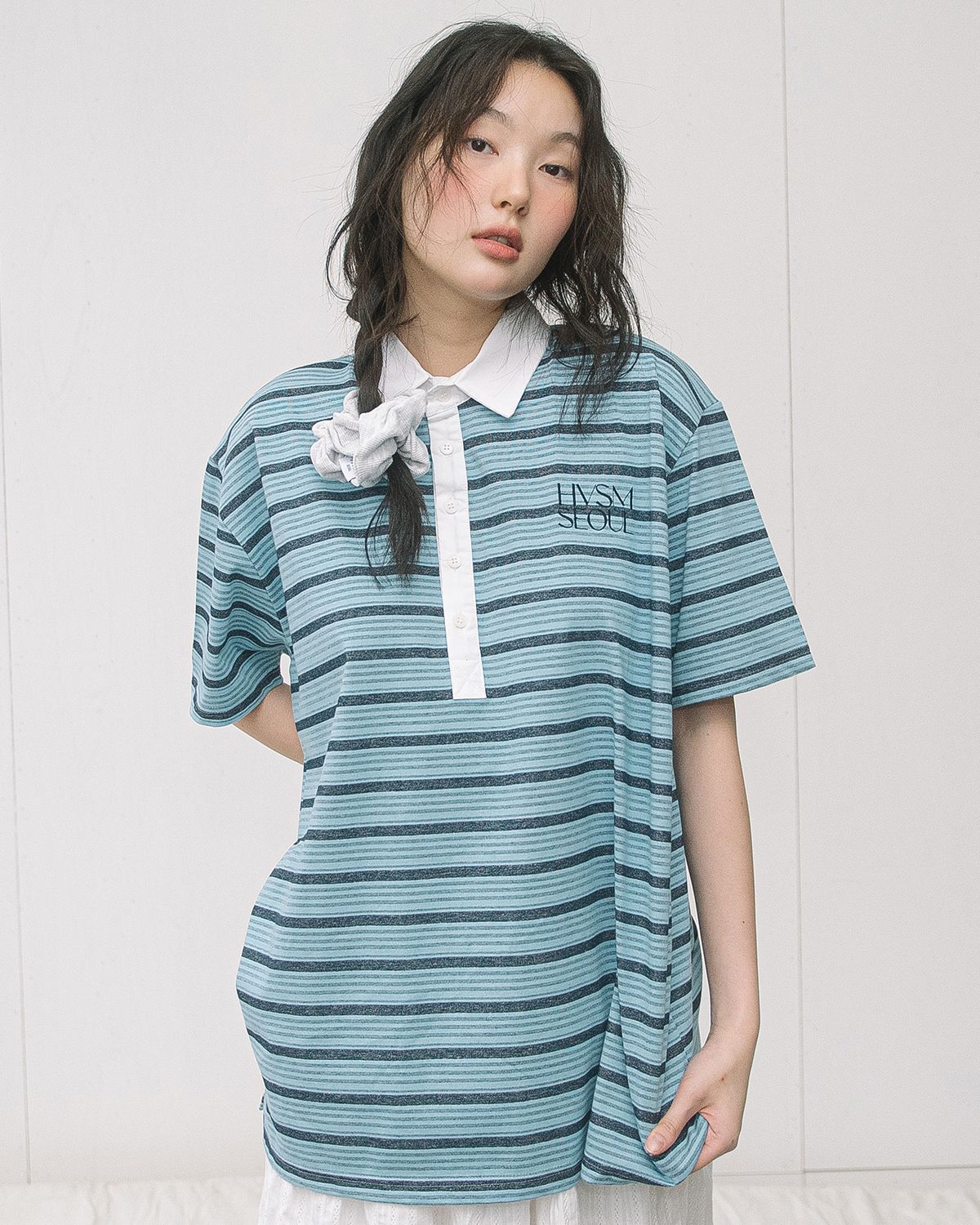 해비즘(HAVISM) OVERSIZE RUGBY S/S TEE(SKY BLUE)