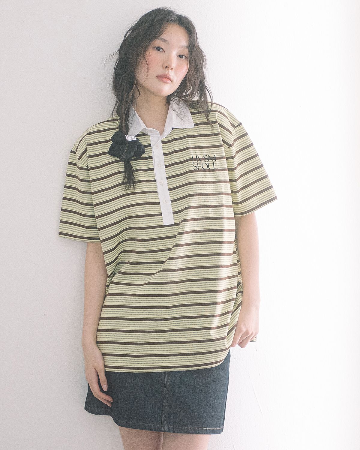 해비즘(HAVISM) OVERSIZE RUGBY S/S TEE(YELLOW)