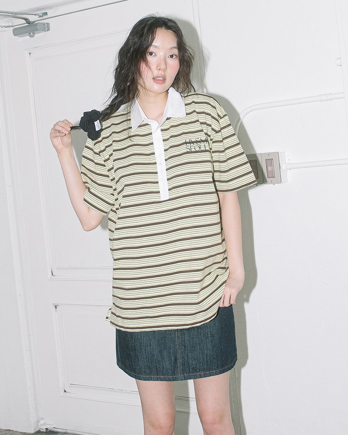 해비즘(HAVISM) OVERSIZE RUGBY S/S TEE(YELLOW)