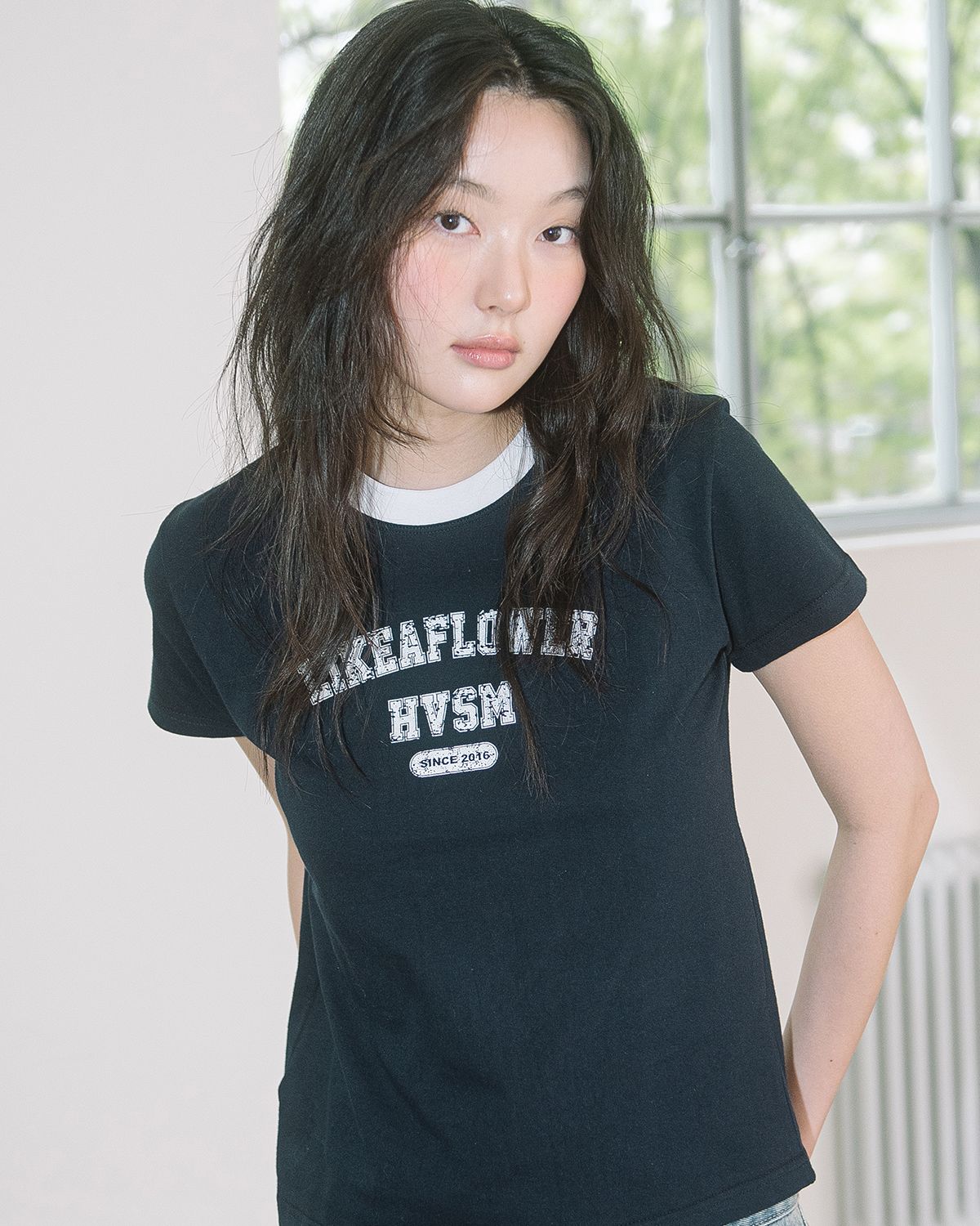 해비즘(HAVISM) LLF NECK S/S TEE(NAVY)