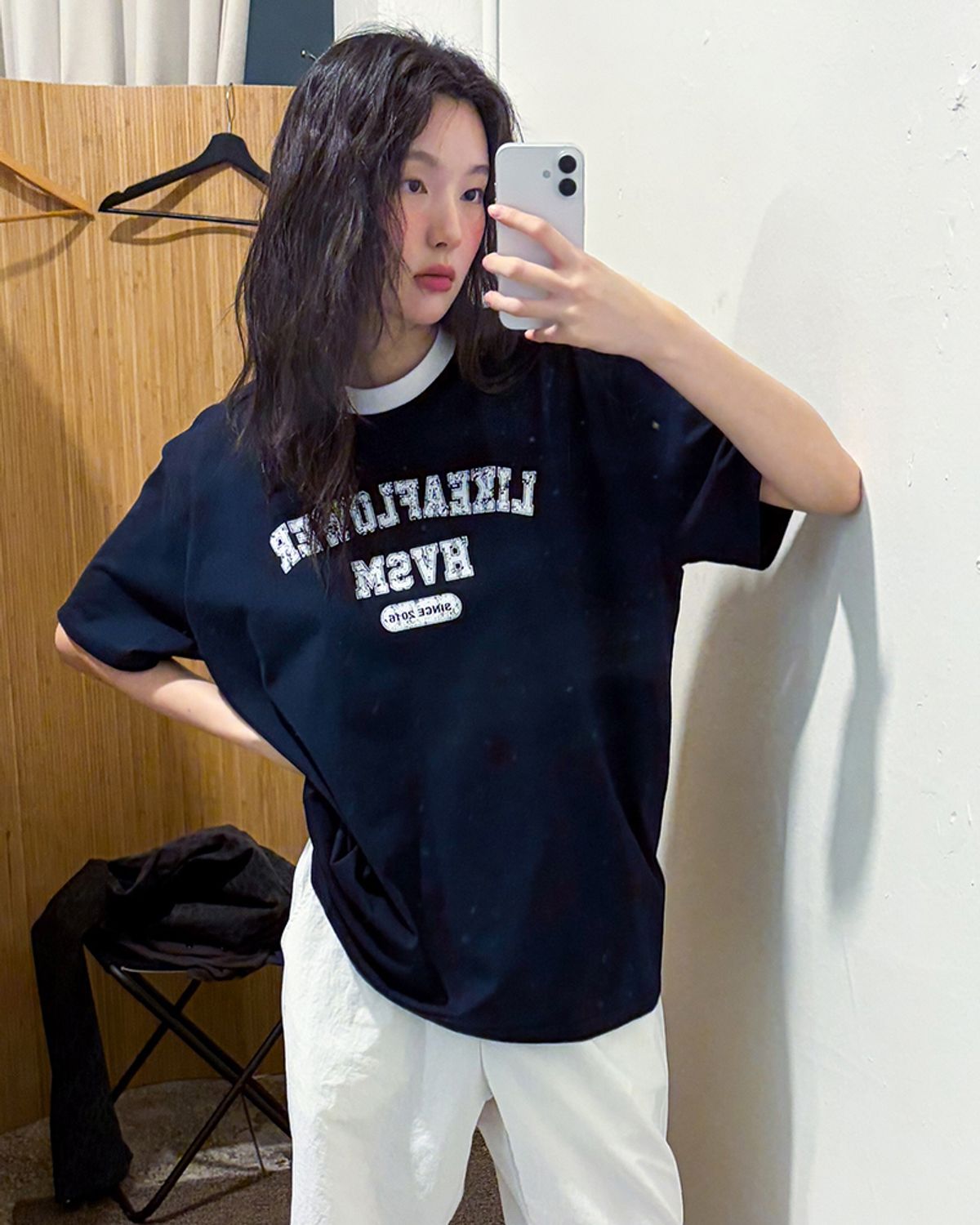 해비즘(HAVISM) LLF NECK S/S TEE(NAVY)