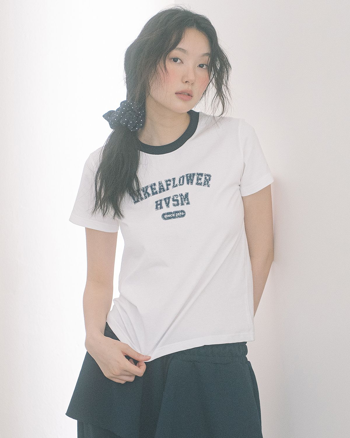 해비즘(HAVISM) LLF NECK S/S TEE(WHITE)