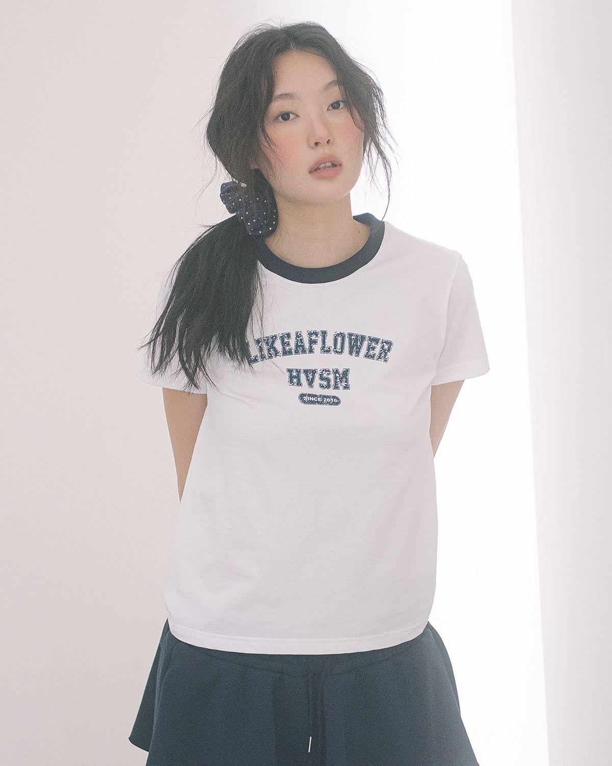 해비즘(HAVISM) LLF NECK S/S TEE(WHITE)