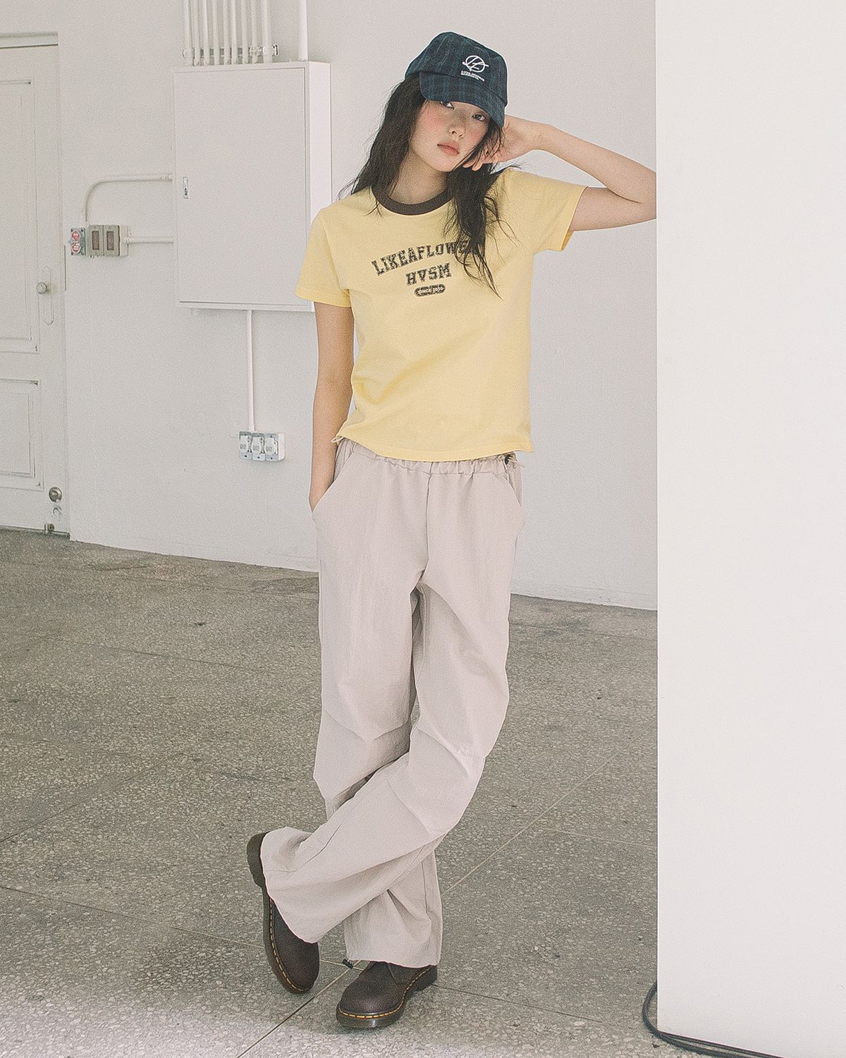 해비즘(HAVISM) LLF NECK S/S TEE(YELLOW)
