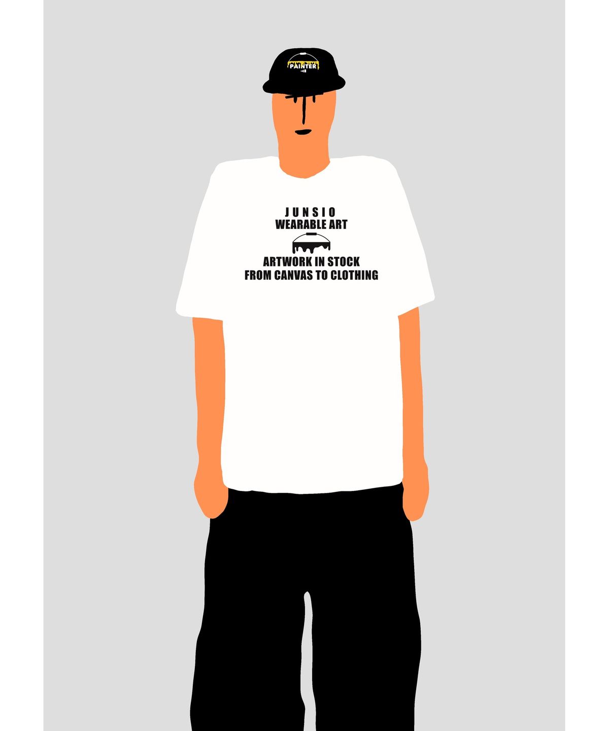 준시오(JUNSIO) WHITE WEARABLE ART T-SHIRT
