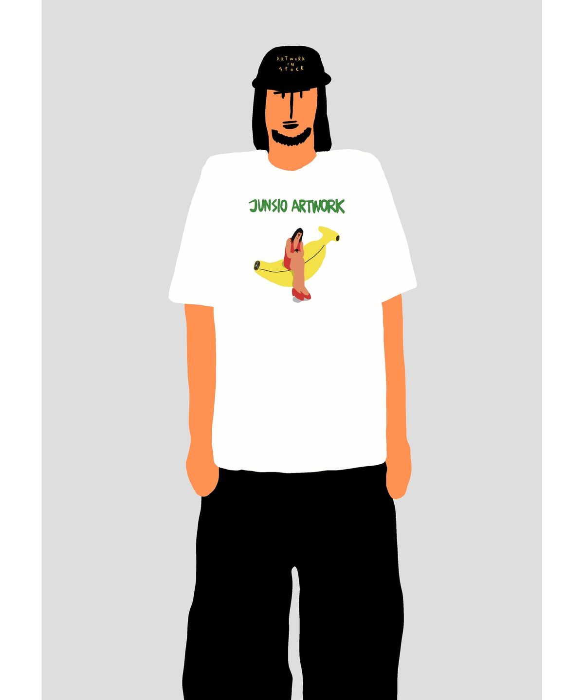 준시오(JUNSIO) WHITE RED WOMAN T-SHIRT