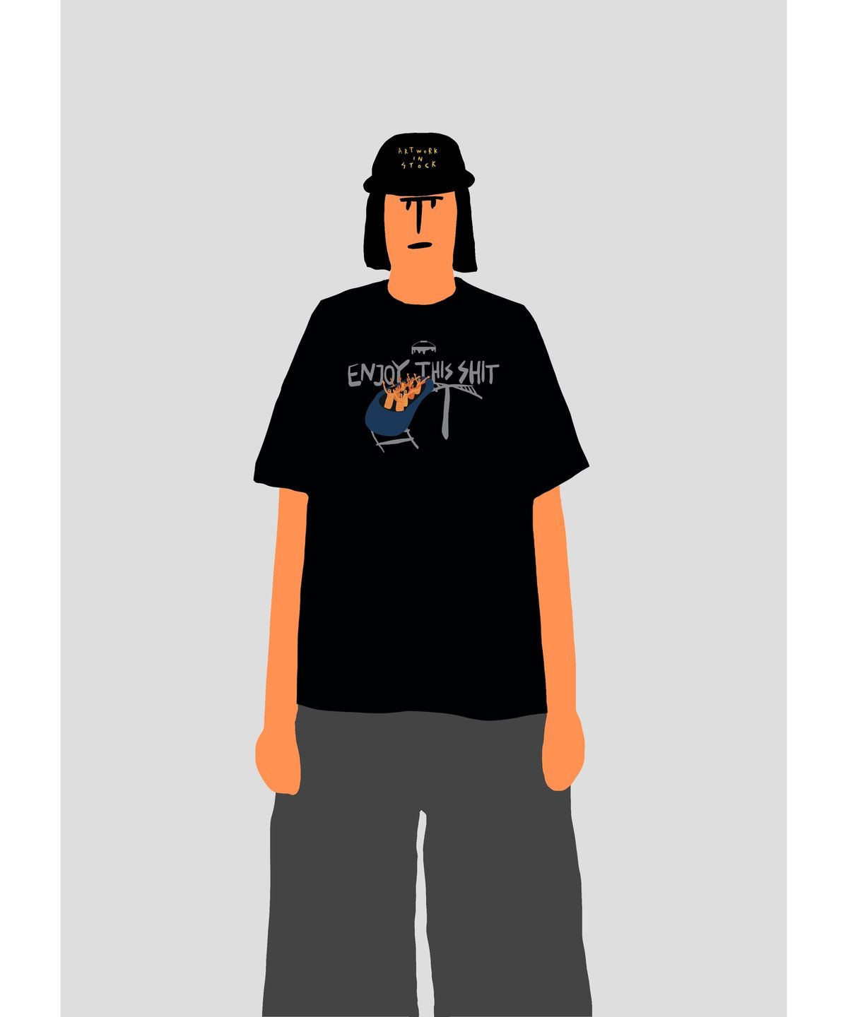 준시오(JUNSIO) BLACK ENJOY T-SHIRT