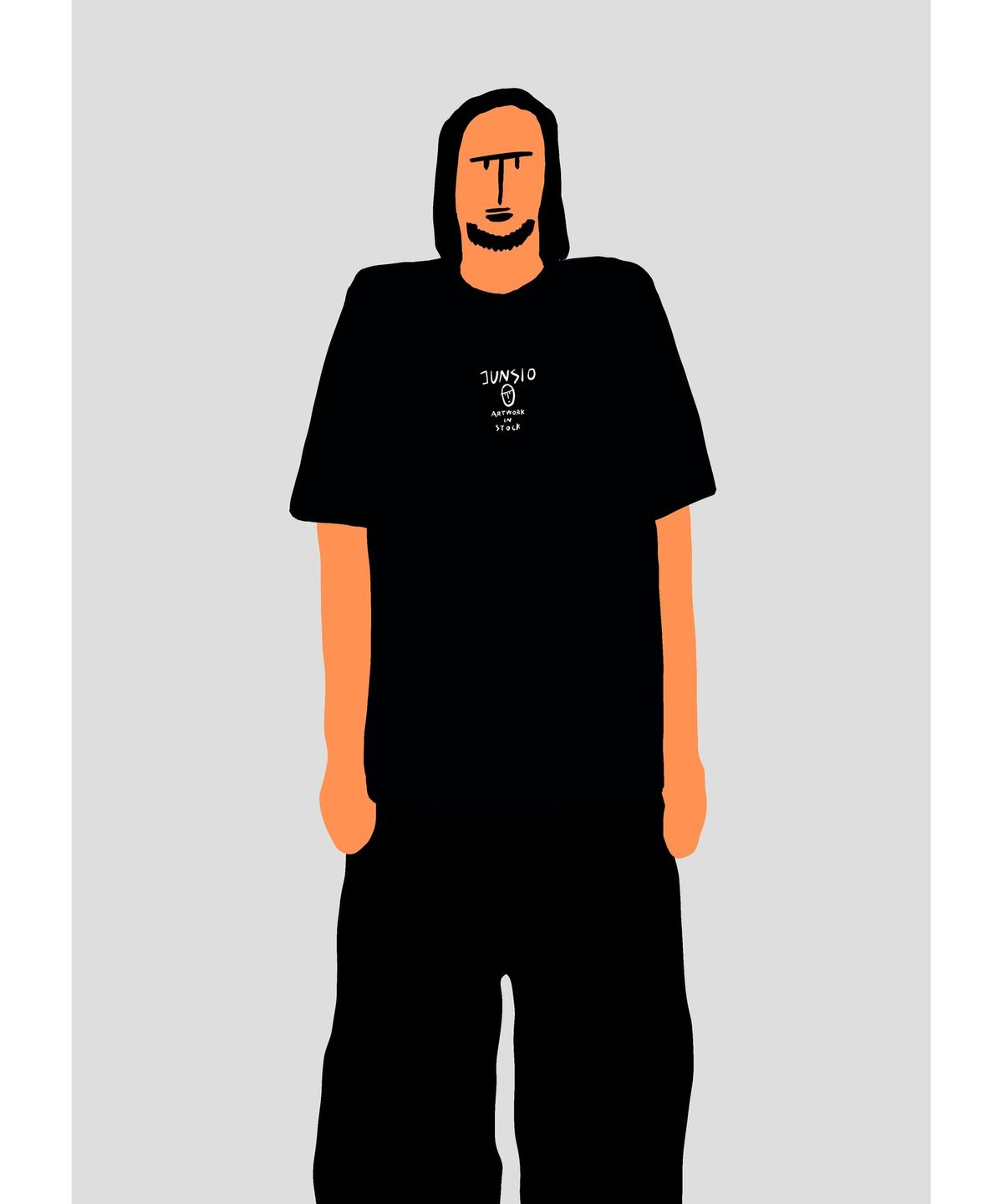 준시오(JUNSIO) BLACK FACE AIS T-SHIRT