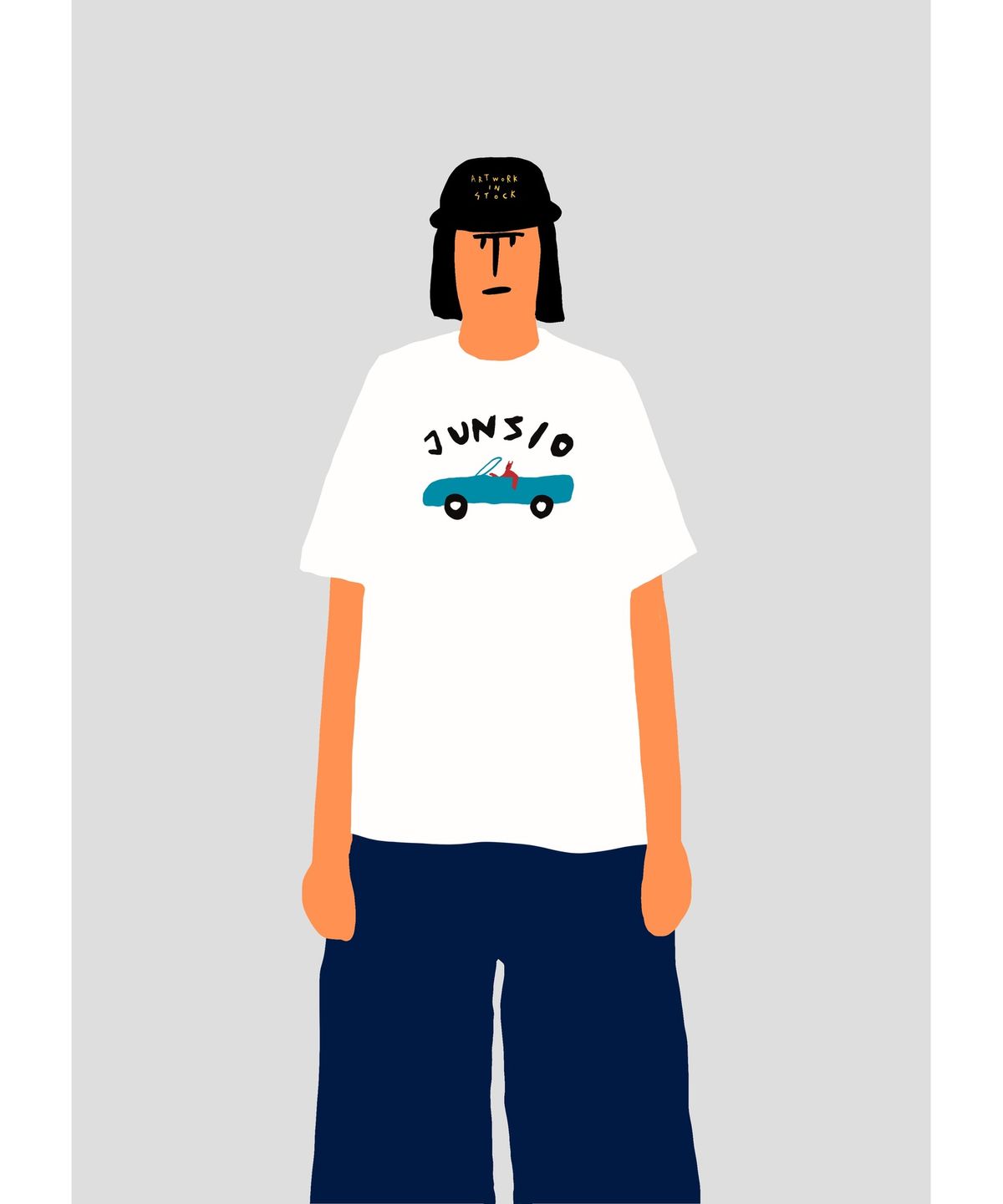 준시오(JUNSIO) WHITE CAR T-SHIRT