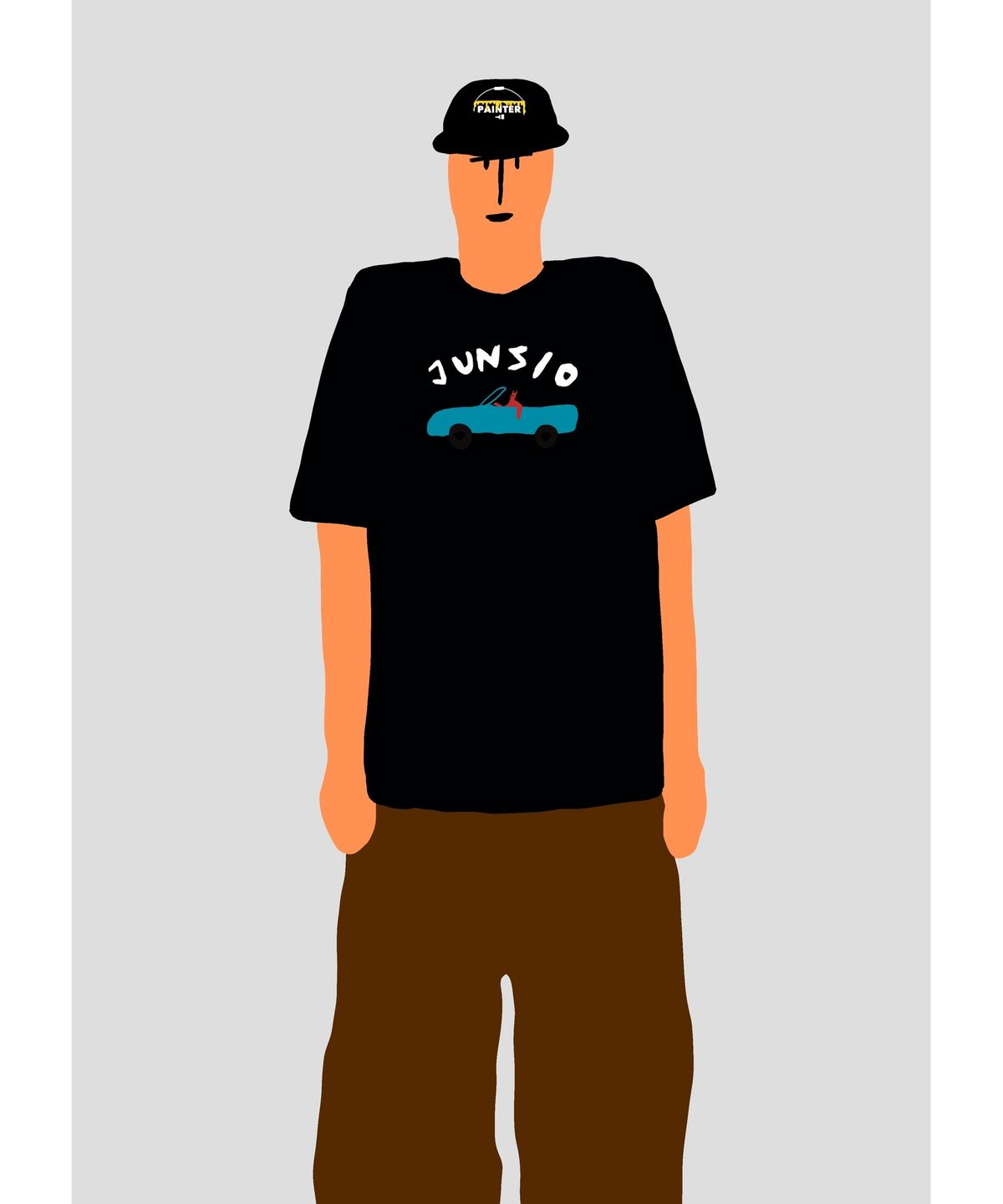 준시오(JUNSIO) BLACK CAR T-SHIRT