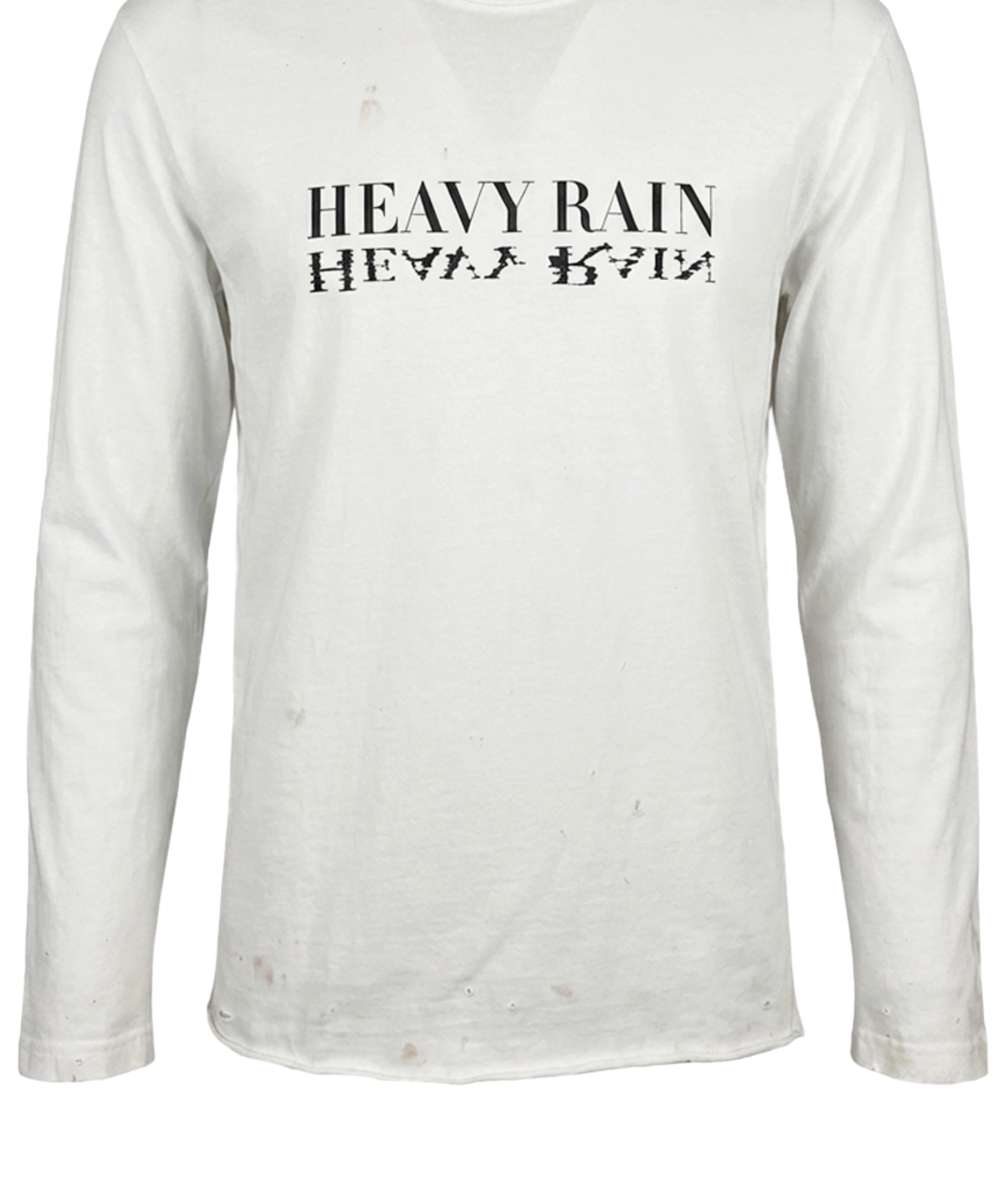 헤비레인(HEAVY RAIN) 로고 디스트레스드 크롭 롱 슬리브 크림
