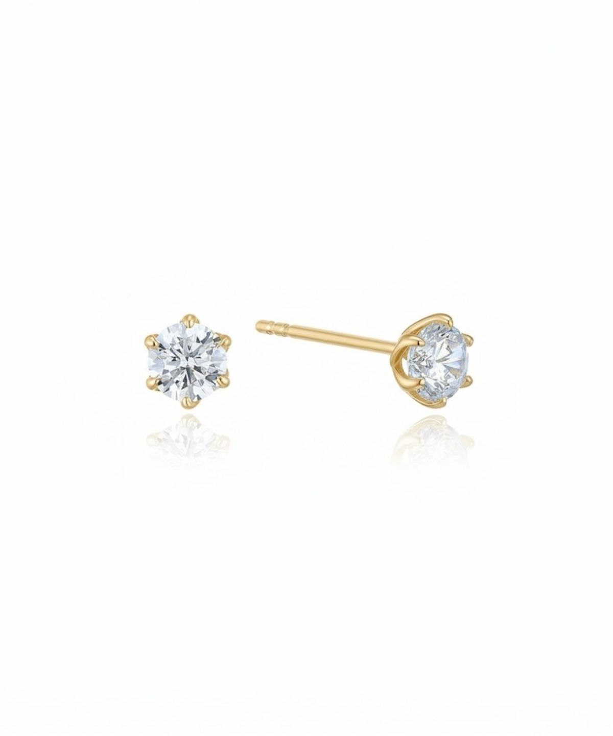 로이드(LLOYD) 시그니처 6프롱 솔리테어 0.3ct 다이아몬드 14K 골드 귀걸이 LPFQ1004D