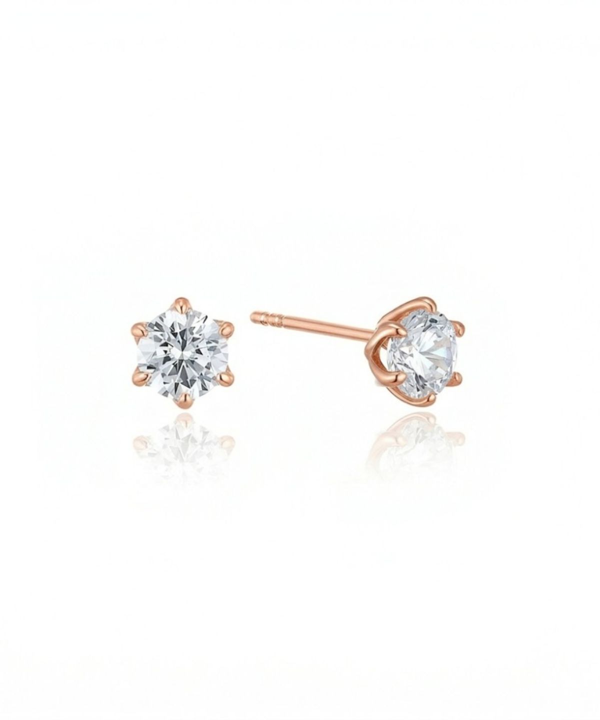 로이드(LLOYD) 시그니처 6프롱 솔리테어 0.5ct 다이아몬드 14K 골드 귀걸이 LPFQ1005D