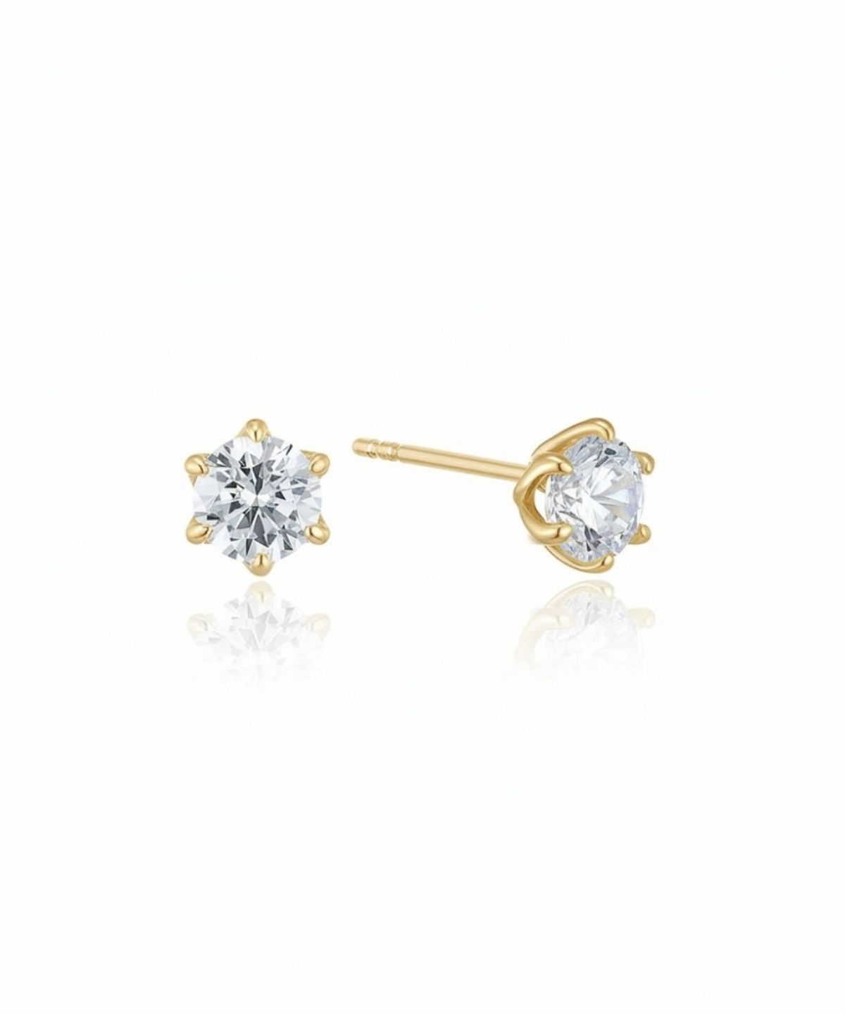 로이드(LLOYD) 시그니처 6프롱 솔리테어 0.5ct 다이아몬드 14K 골드 귀걸이 LPFQ1005D