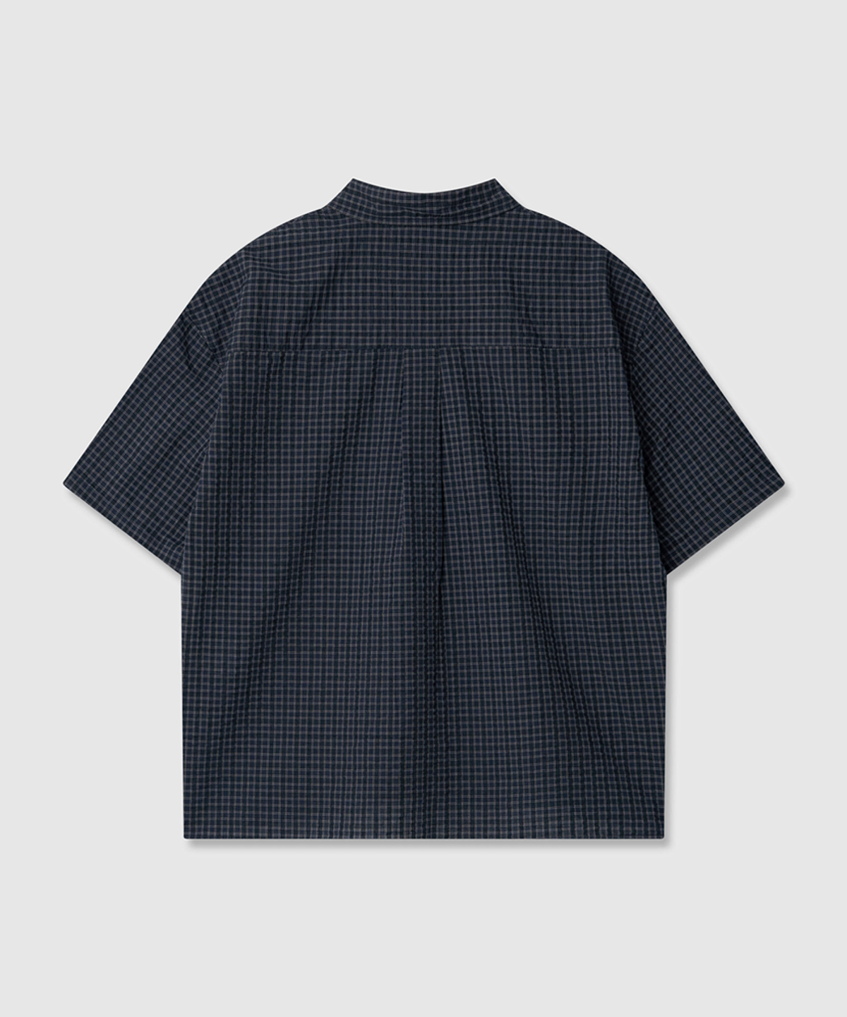 어널러코드(ANOLORCODE) 리밋 체크 크롭 반팔셔츠 (2color)