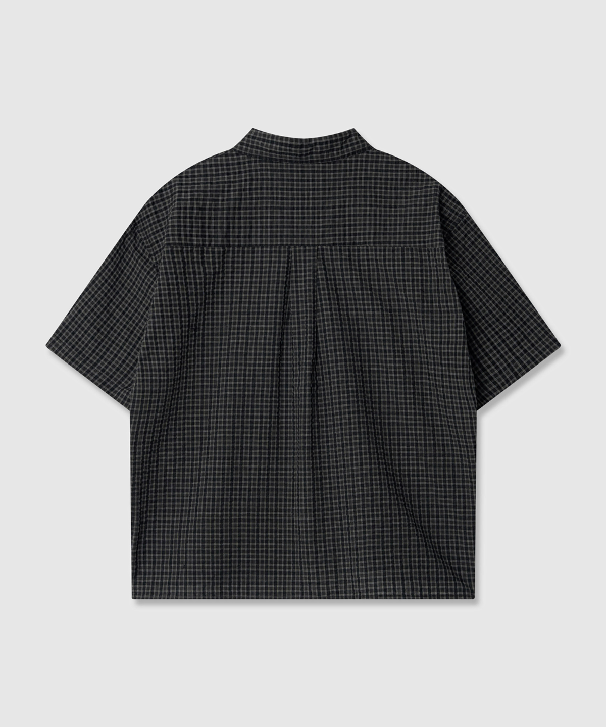 어널러코드(ANOLORCODE) 리밋 체크 크롭 반팔셔츠 (2color)