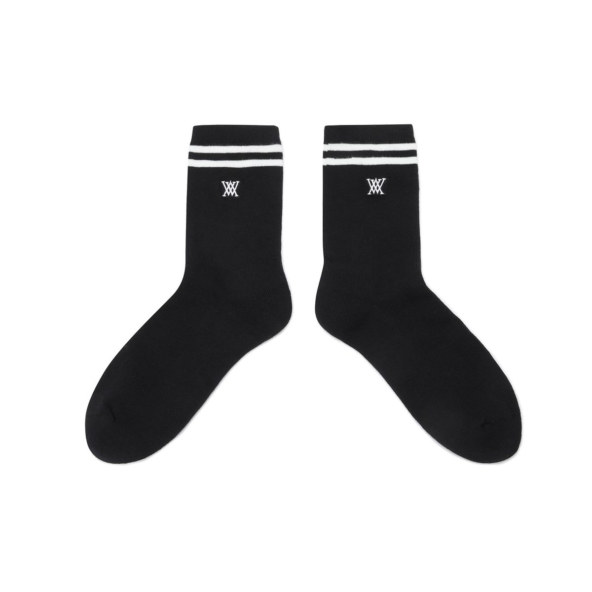 어뉴골프(ANEW GOLF) [ONLINE EXCLUSIVE] MEN MIDDLE SOCKS_BK