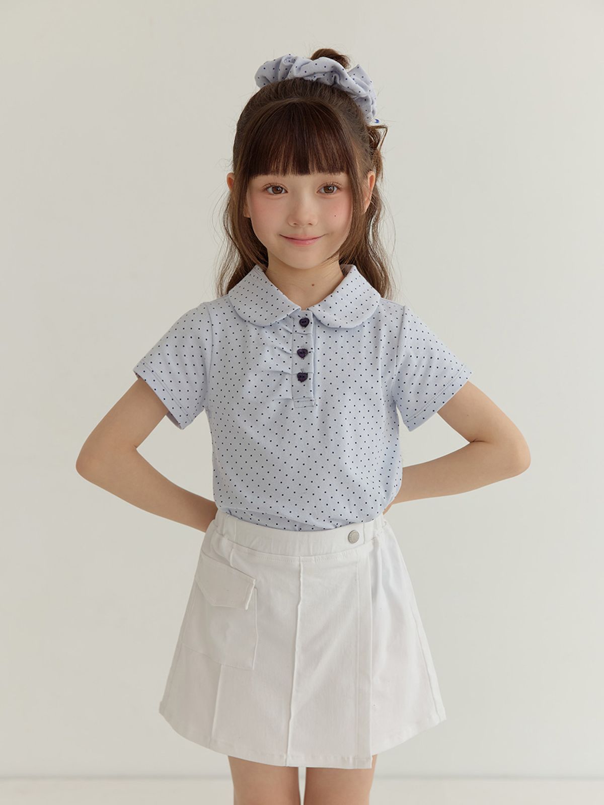 베베테일러(BEBETAILOR) 도트 카라 티셔츠