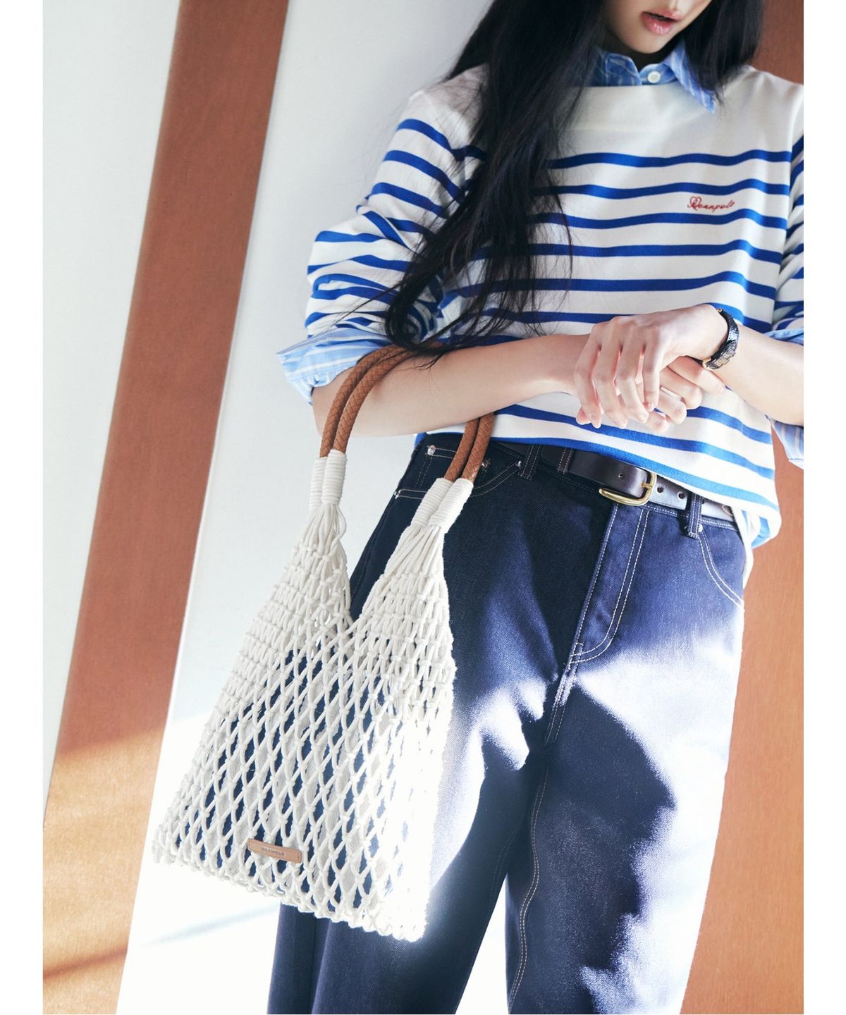 빈폴 액세서리(BEANPOLE ACCESSORY) 썸머 네트백  아이보리