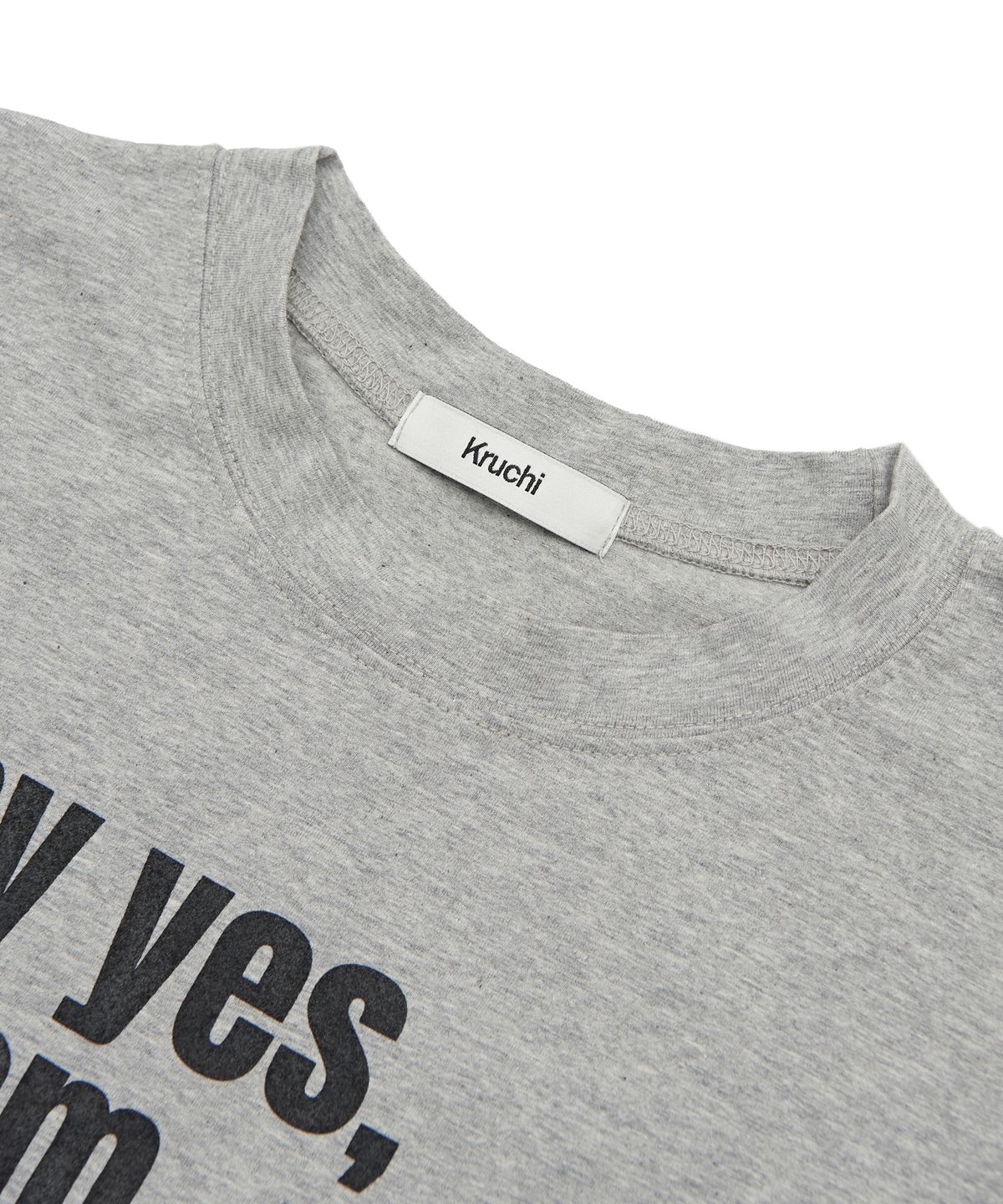 크루치(KRUCHI) Always late Crop T-shirt (GREY)