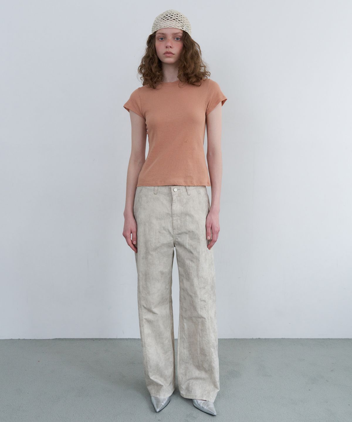 오버듀플레어(OVERDUEFLAIR) OF NATURAL SLIM T-SHIRT_SALMON