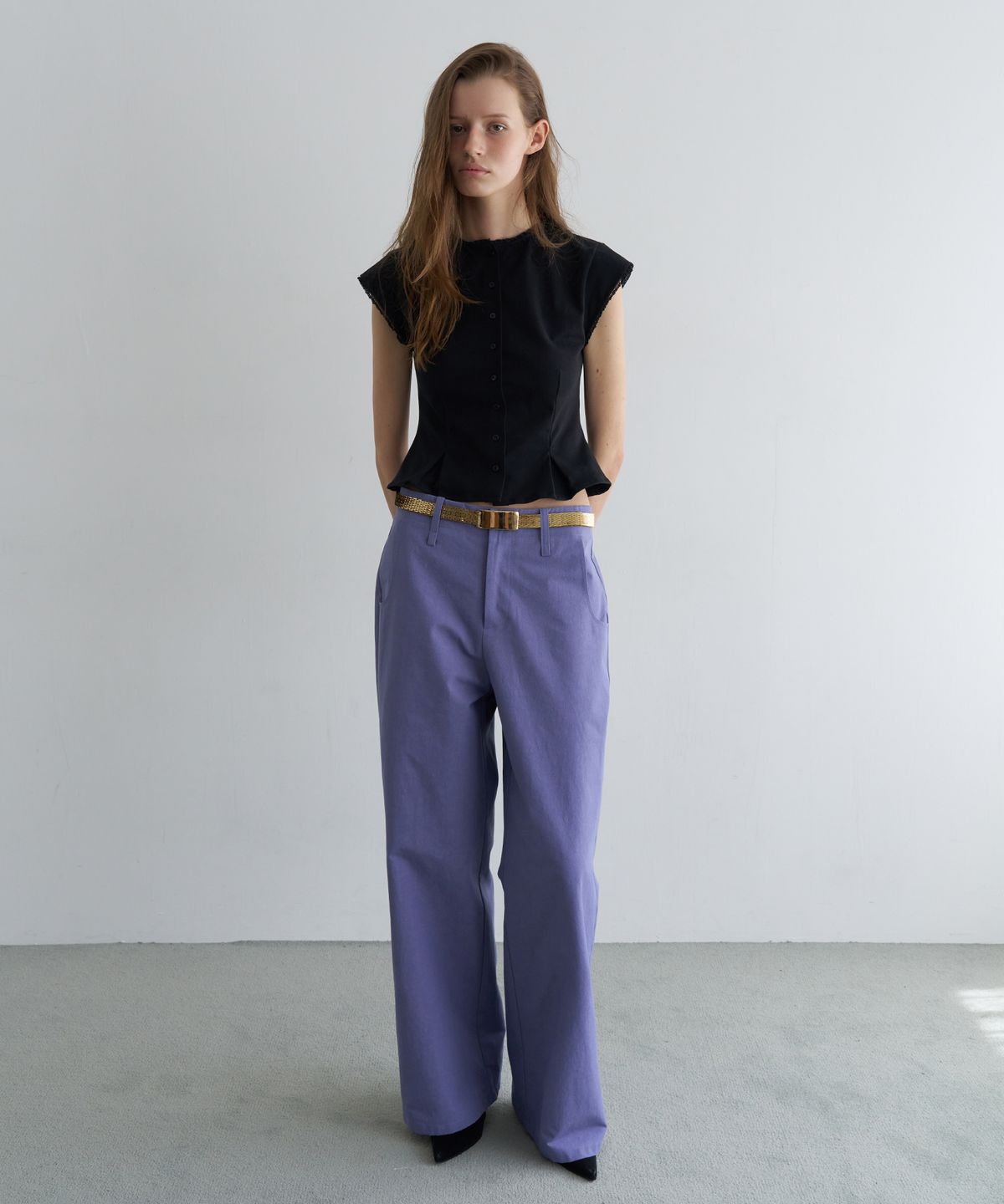 오버듀플레어(OVERDUEFLAIR) LACE PEPLUM COTTON BLOUSE_BLACK