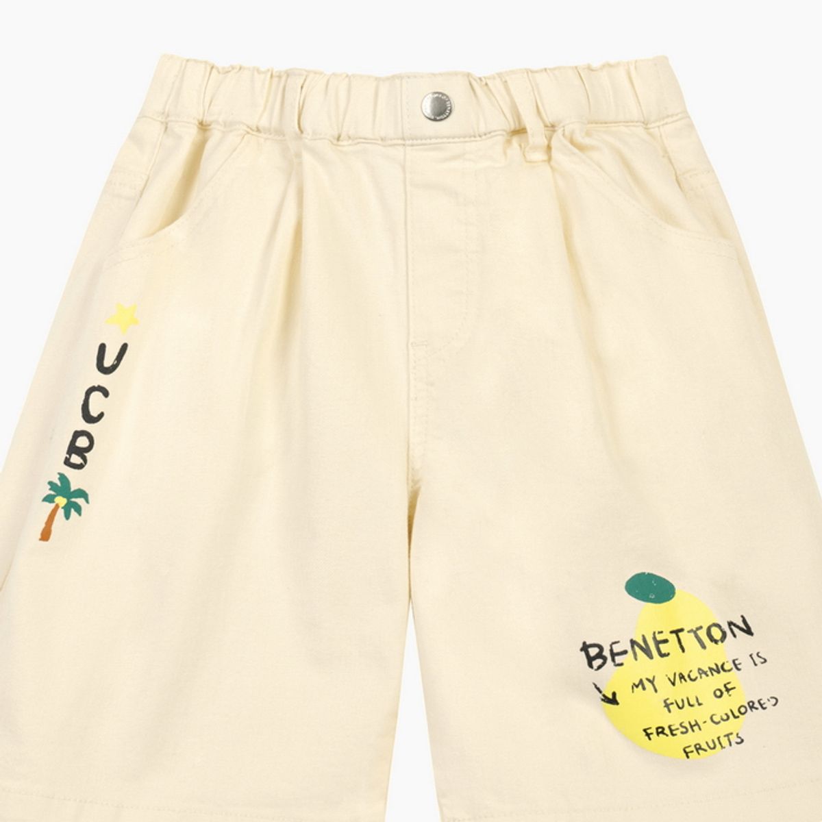 베네통키즈(BENETTONKIDS) 트로피컬 5부 데님팬츠_QADP08631CR