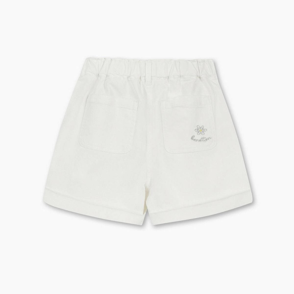 베네통키즈(BENETTONKIDS) 플라워 데님 롤업 팬츠_QADP10631IV