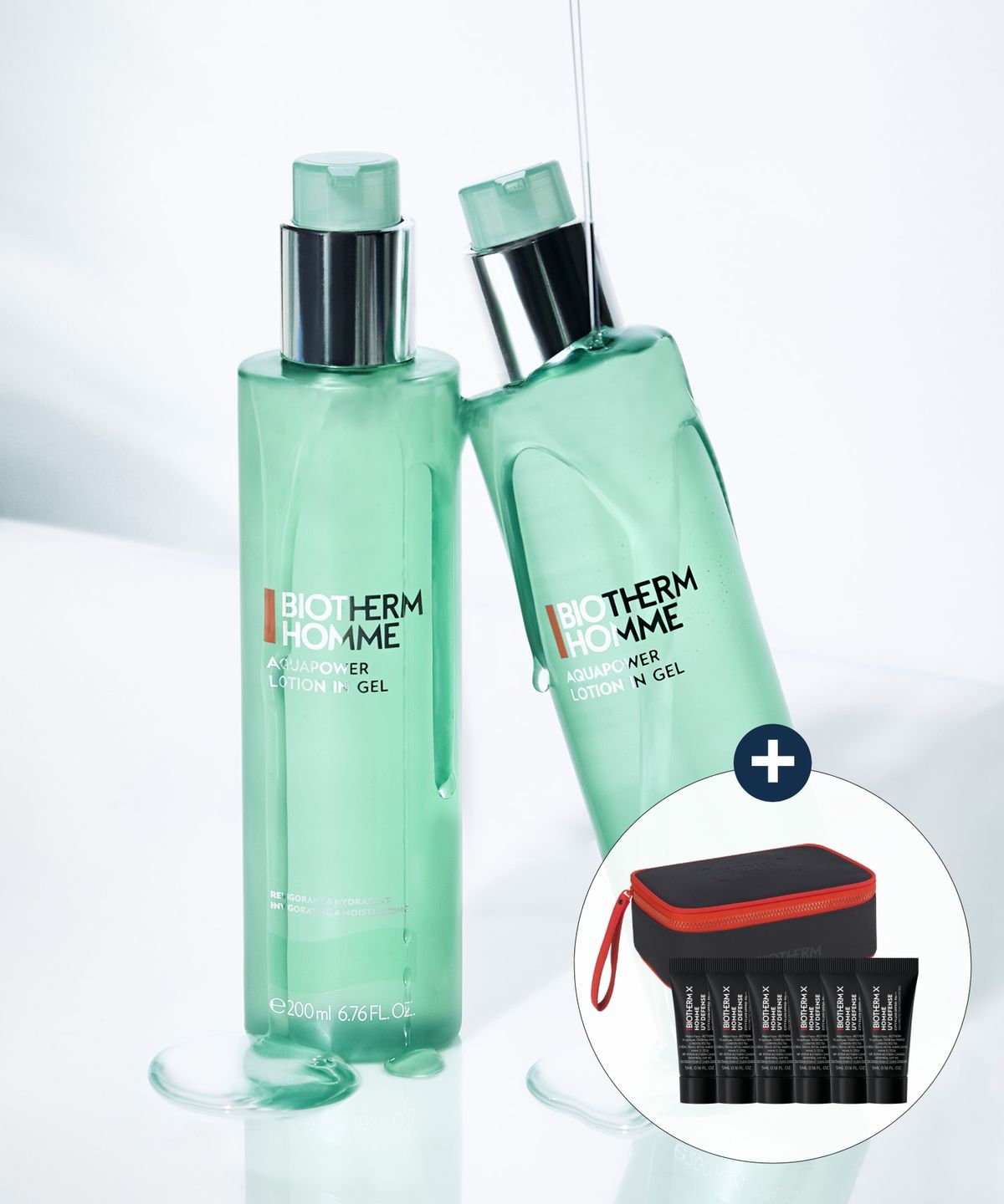 비오템(BIOTHERM) 아쿠아파워 올인원 200ml 듀오 세트 (+UV 30ml 정품용량, 비오템 프리미엄 파우치 증정)