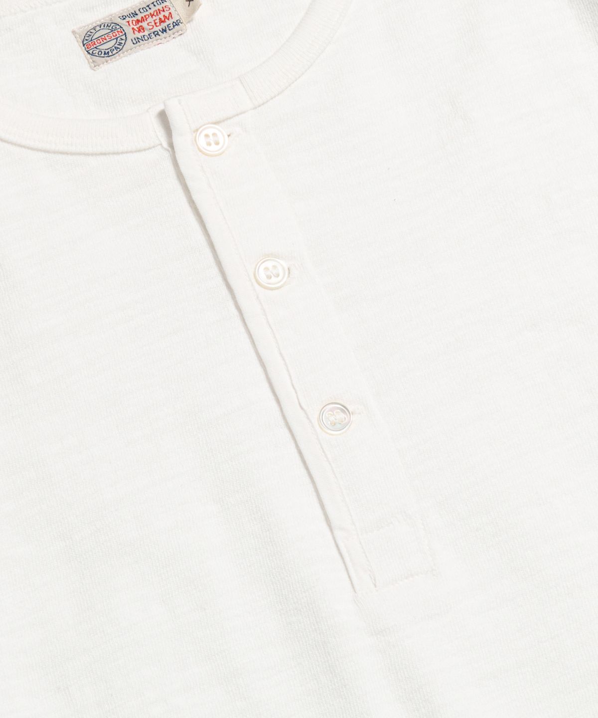 브론슨(BRONSON) Tompkins Loopwheeled Tubular Henley Tee White