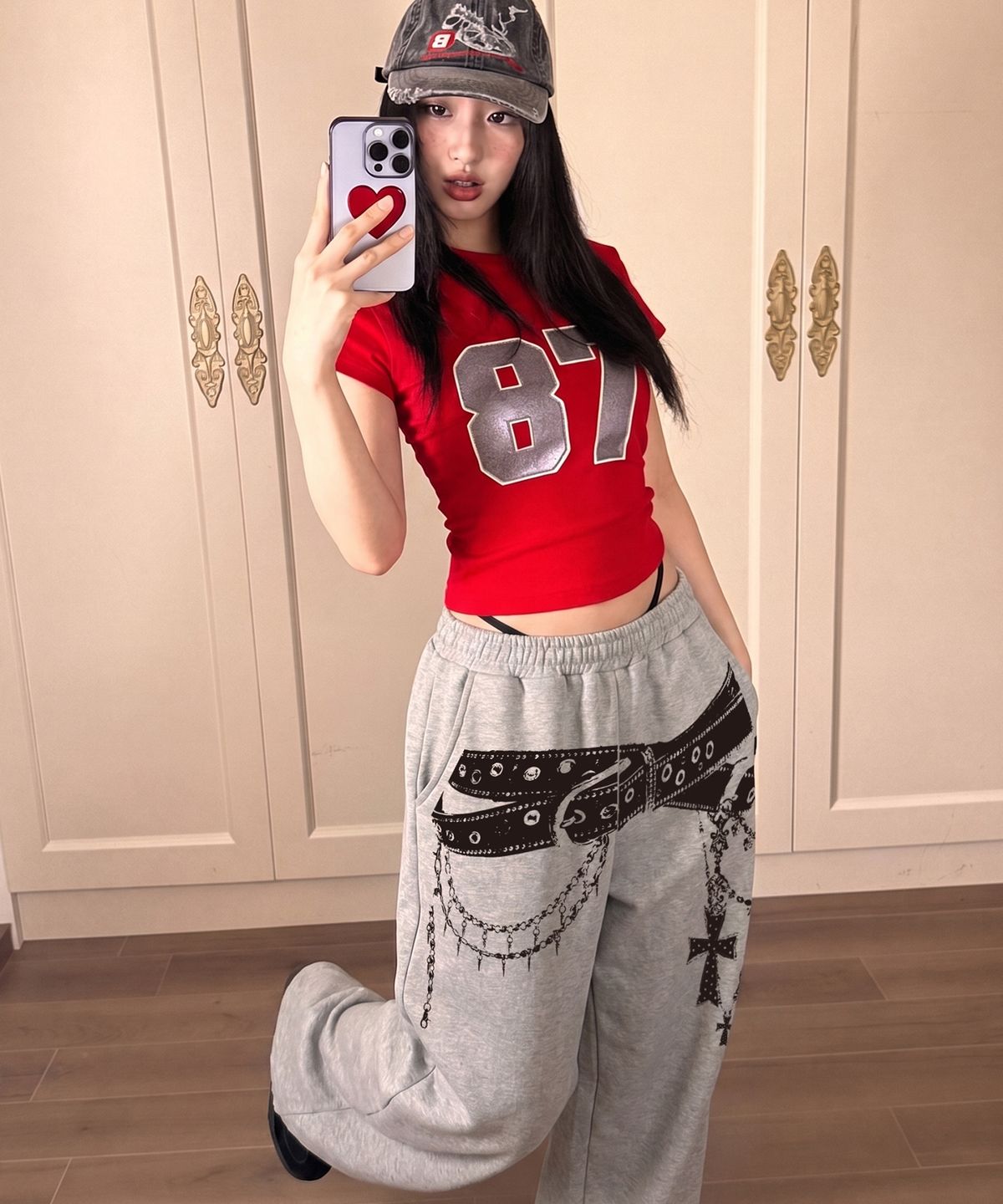 그레이버(GRAVER) [UNISEX]BELTED 트레이닝 와이드 팬츠_2color