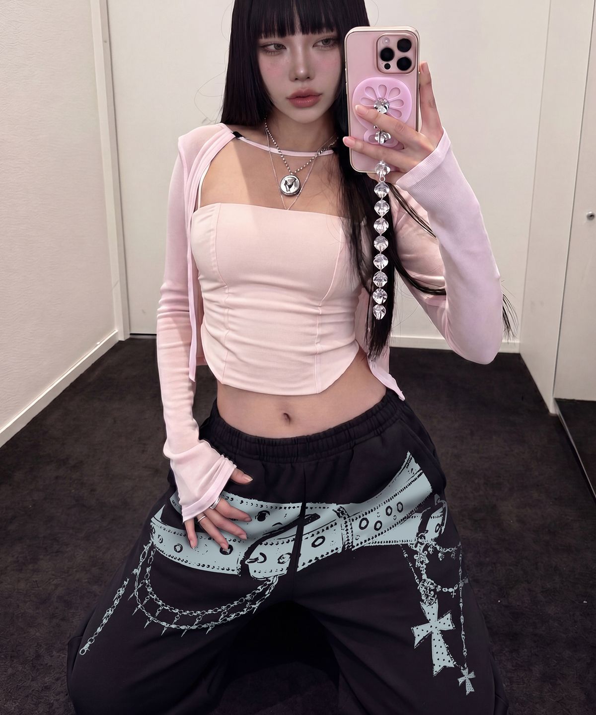 그레이버(GRAVER) [UNISEX]BELTED 트레이닝 와이드 팬츠_2color