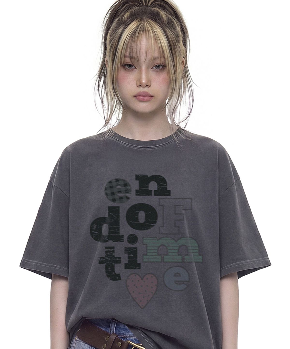 그레이버(GRAVER) [UNISEX]END OF TIME BLUR 피그먼트 반팔티_2 color