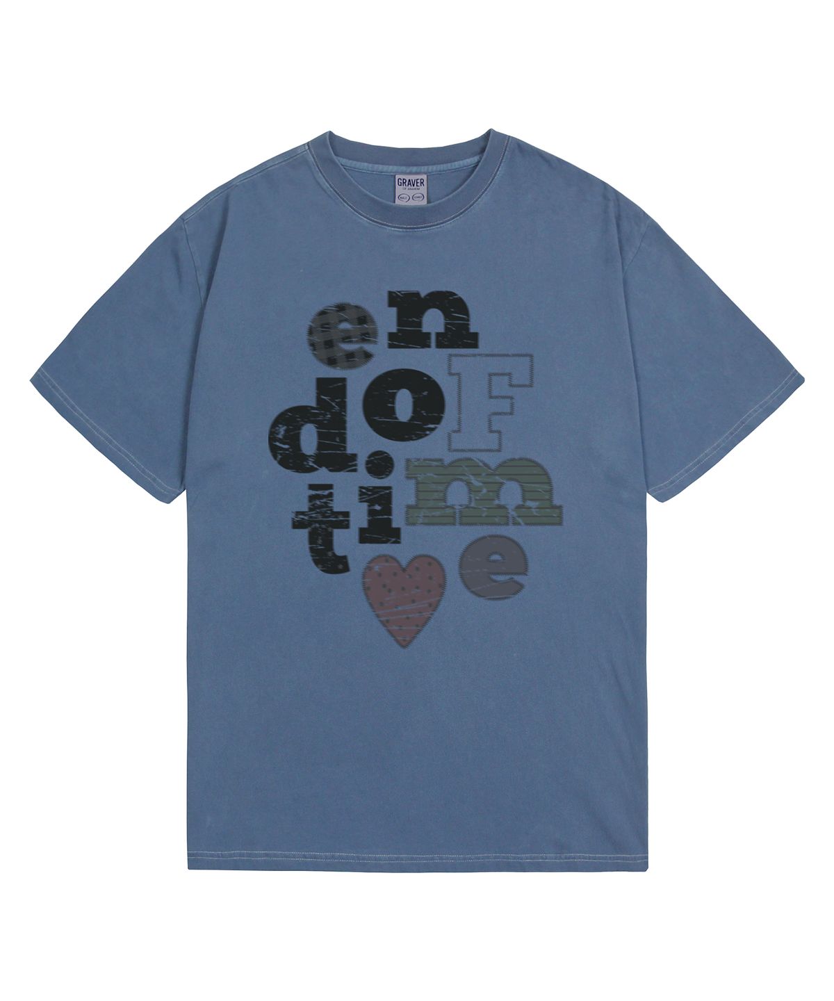 그레이버(GRAVER) [UNISEX]END OF TIME BLUR 피그먼트 반팔티_2 color