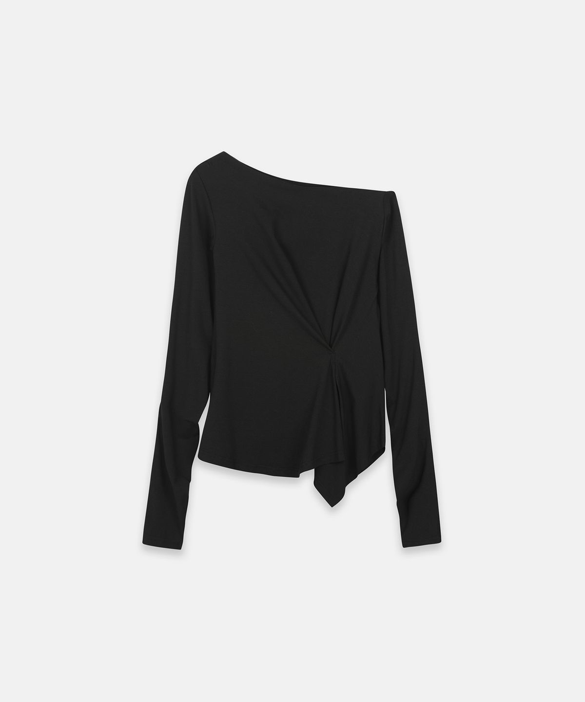 나체(NACHE) INCLINE ONE SHOULDER LONG SLEEVE BLACK